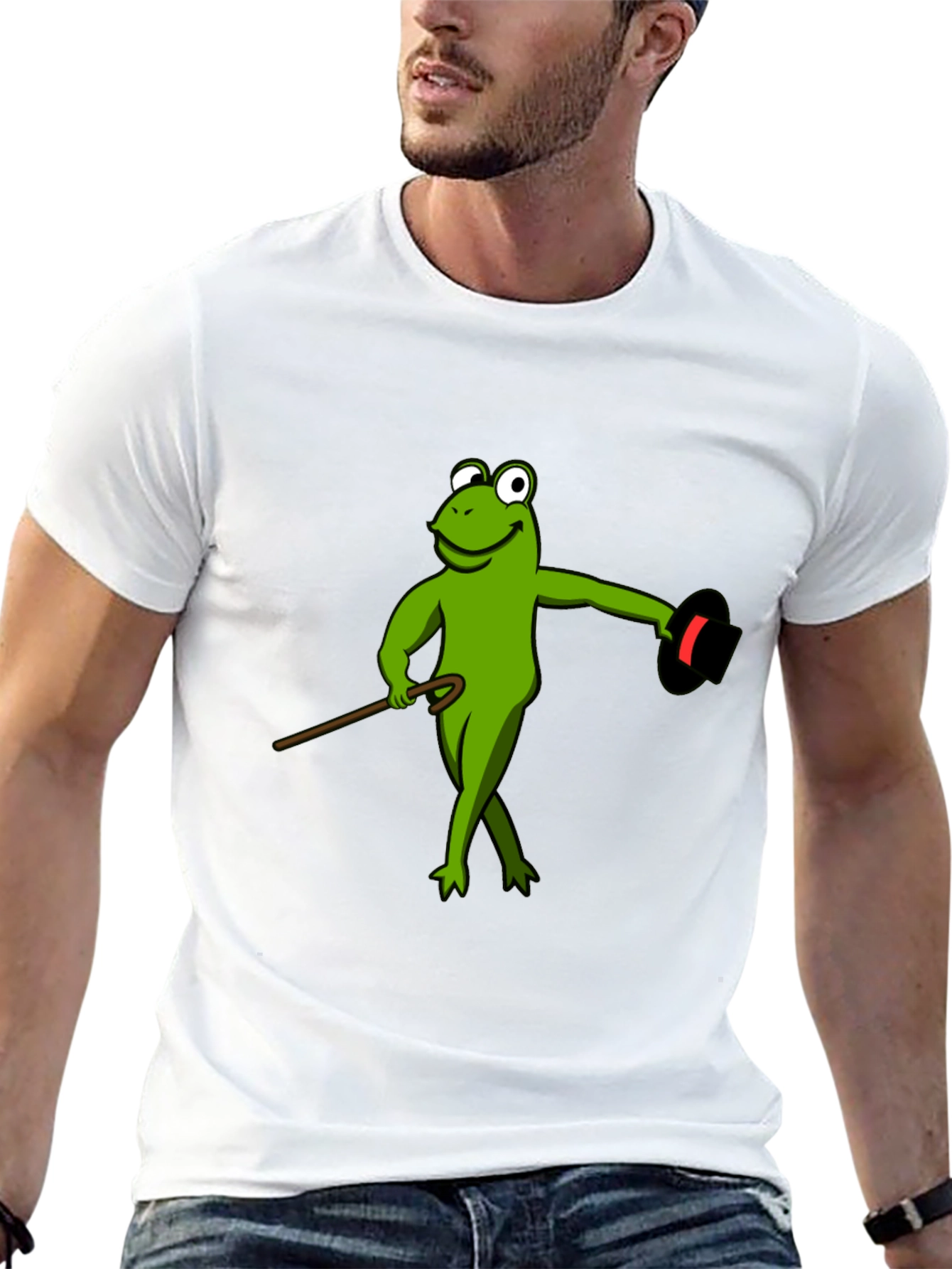 Black Frog Magician T-Shirt - Sleek Black Cotton Tee view 13