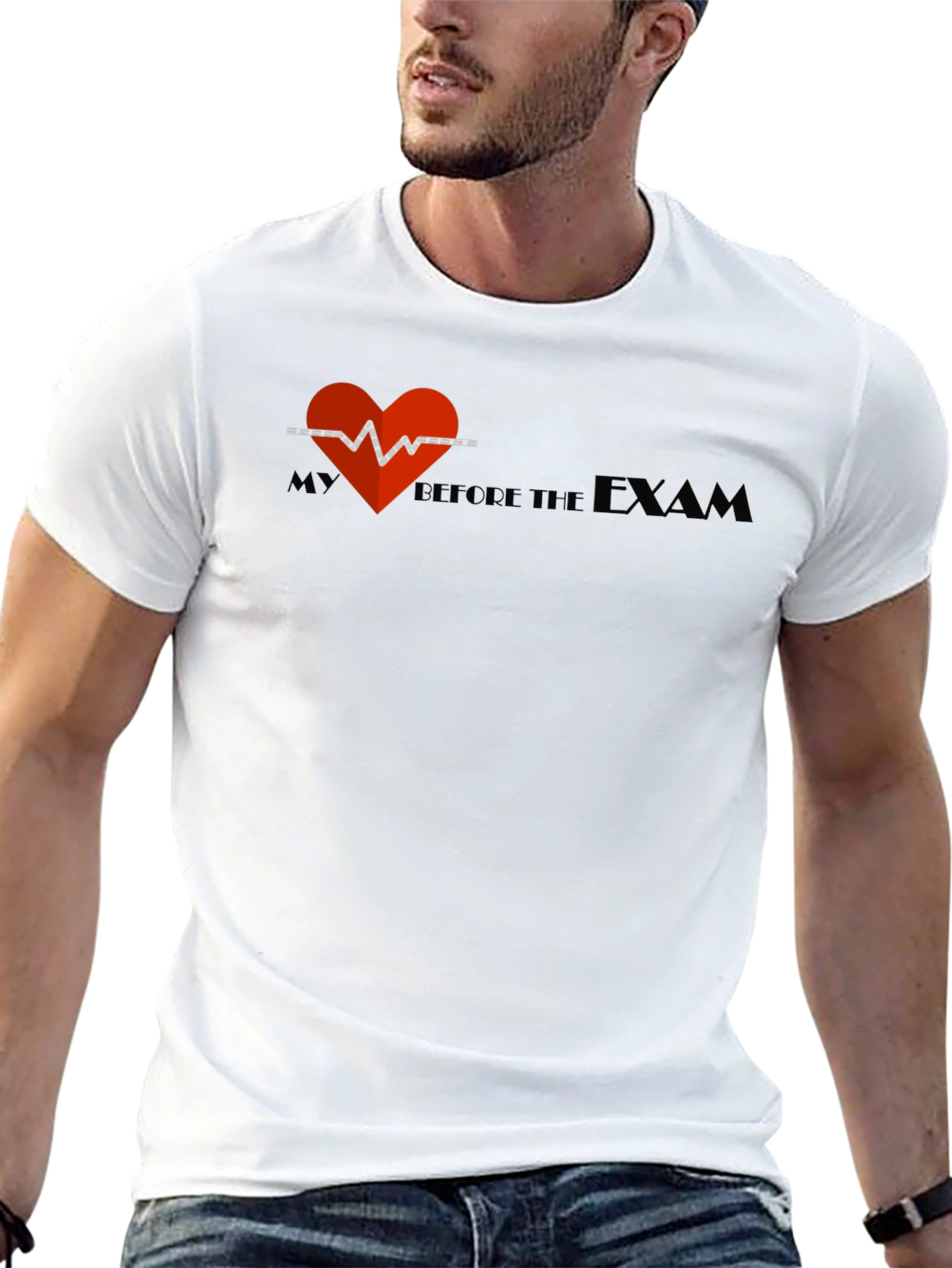 Black Heartbeat Before the Exam Tee view 13