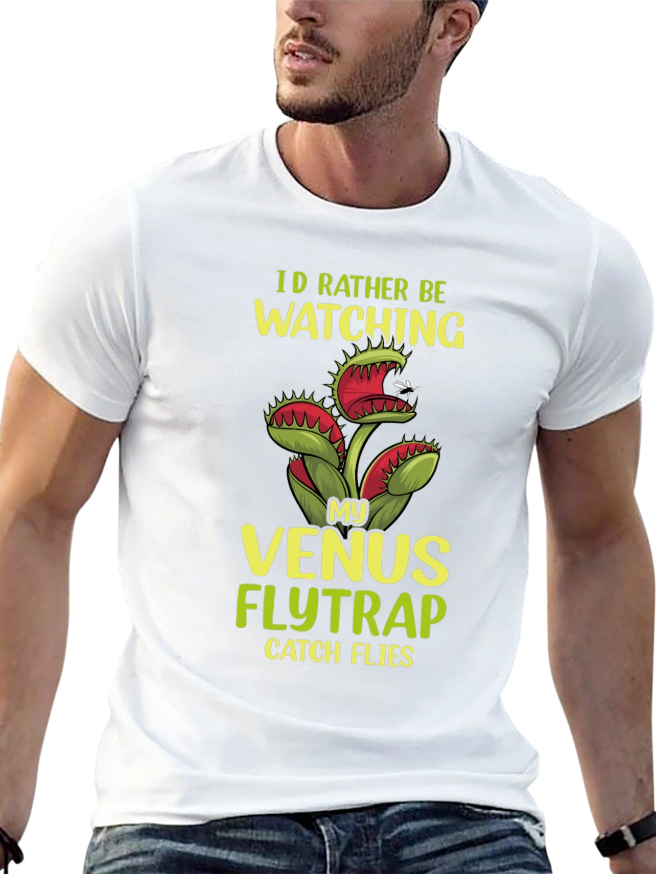 Black Venus Flytrap Graphic T-Shirt - Funny Plant Lover Tee view 13