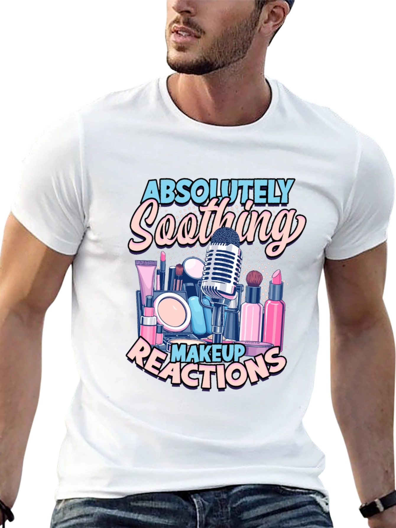 Black Soothing Makeup Reactions T-Shirt view 13