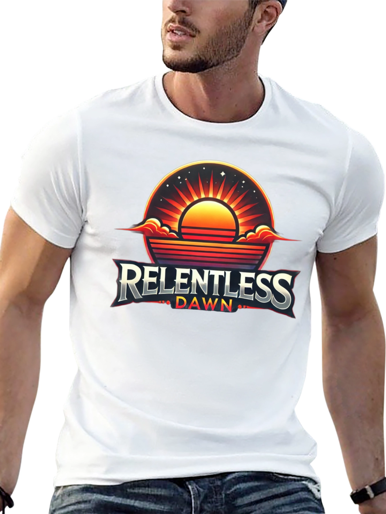 Black Relentless Dawn Graphic Tee - Premium Cotton Blend view 13