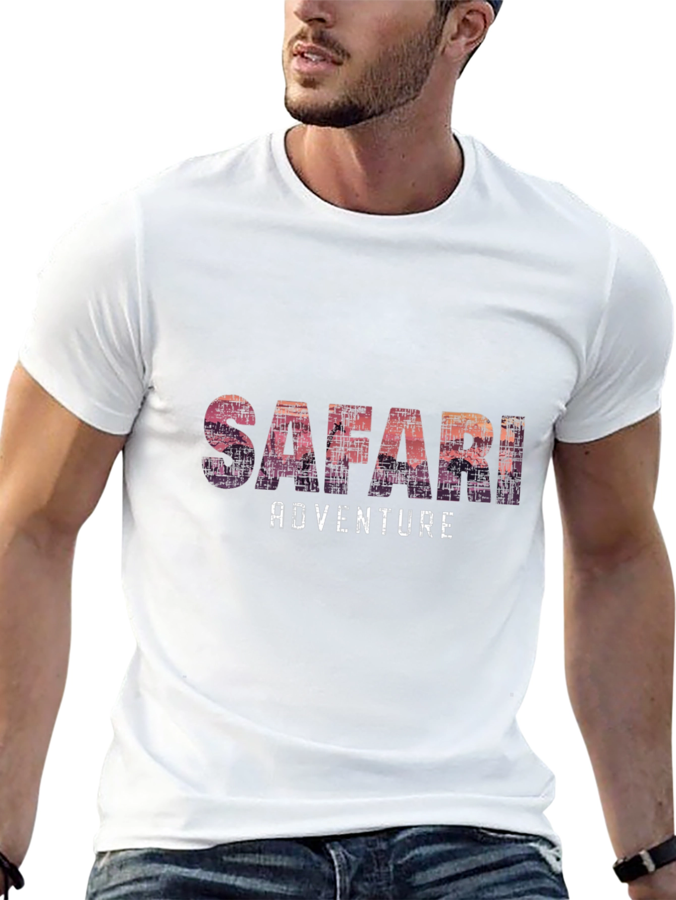 Black Safari Adventure Graphic Tee - Soft Black T-Shirt view 13