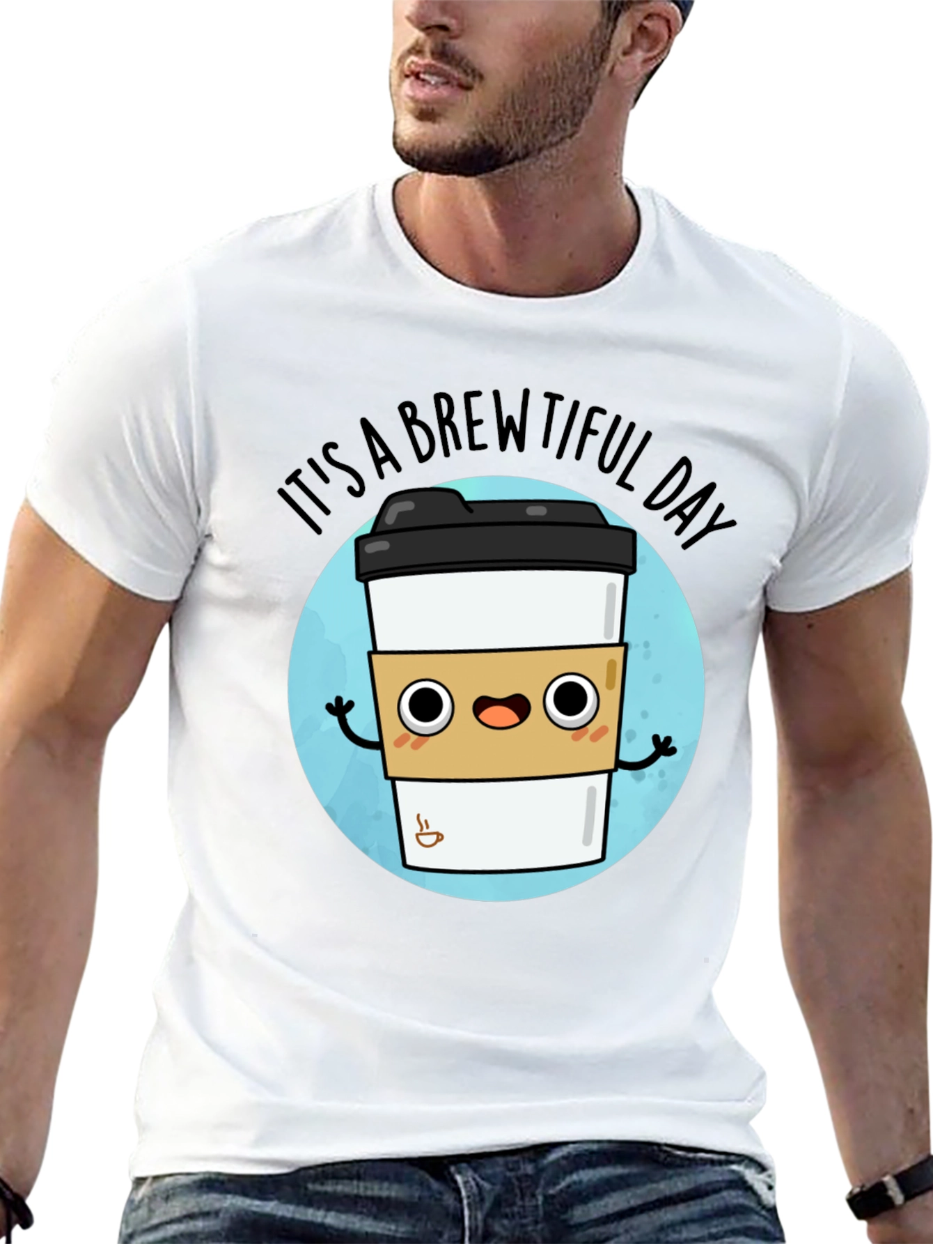 Black Brewtiful Day Graphic T-Shirt - Coffee Lover Tee view 13