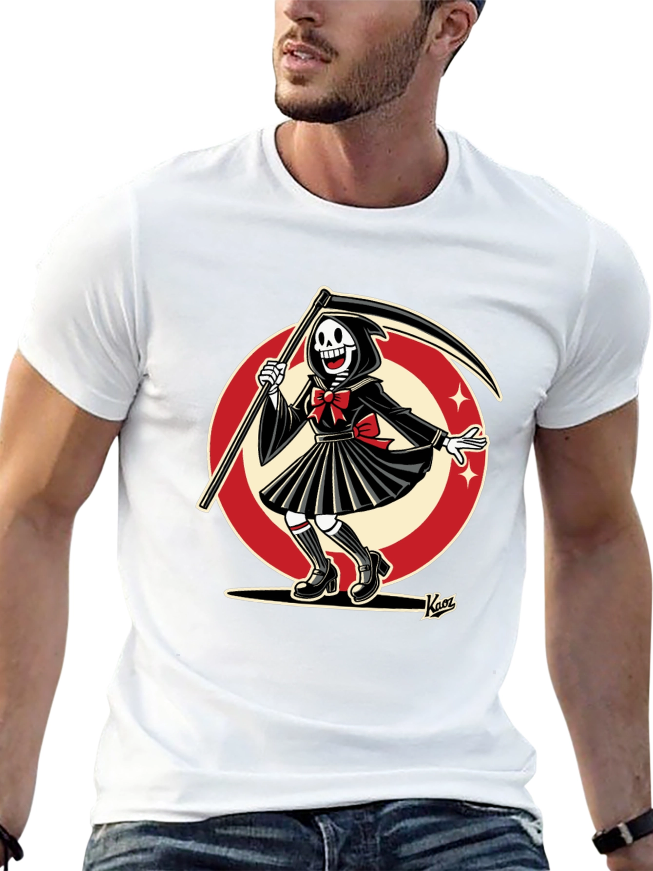 Black Grim Reaper T-Shirt - Anime Style view 13