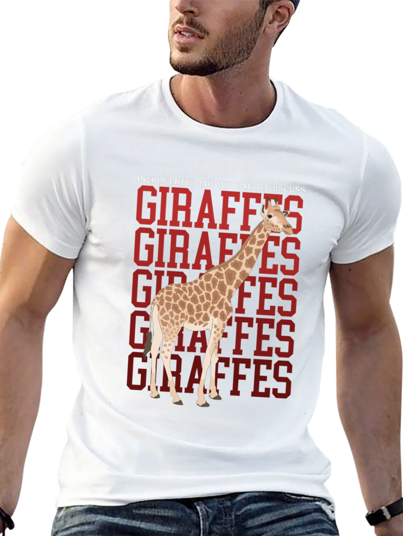Black Introverted Giraffe T-Shirt view 13
