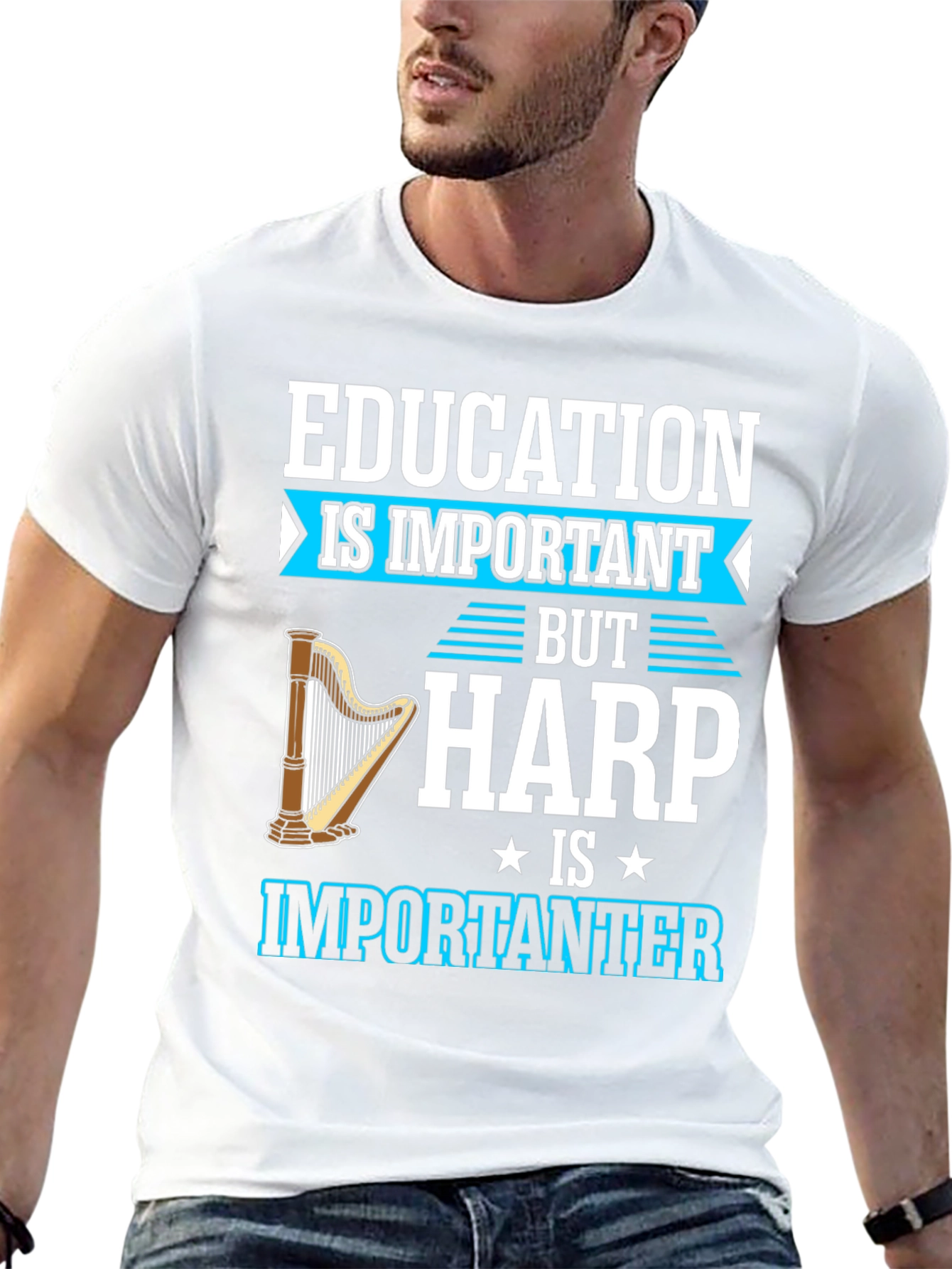 Black Education Important, Harp Importanter T-Shirt view 13