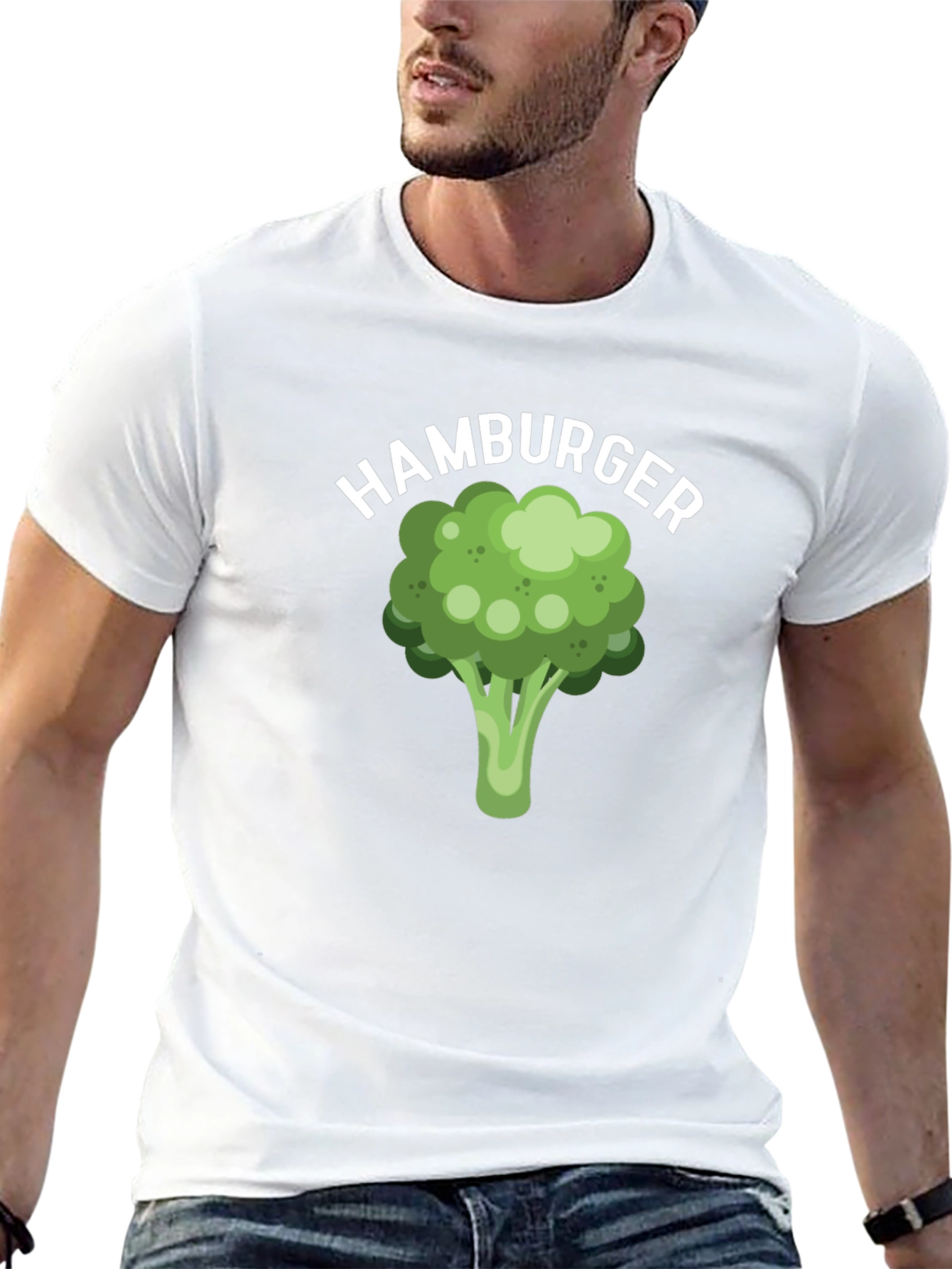 Black Broccoli Hamburger Graphic Tee view 13