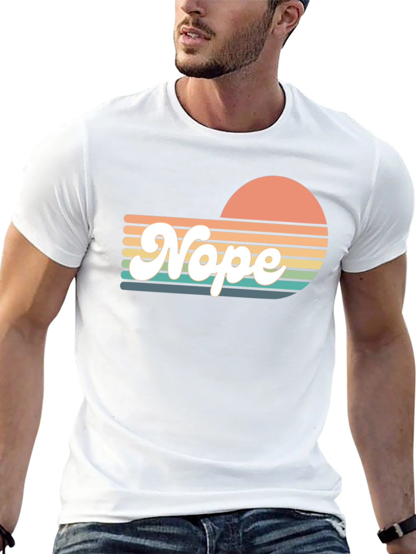 Retro Nope T-Shirt - Sunset Vibes - 13