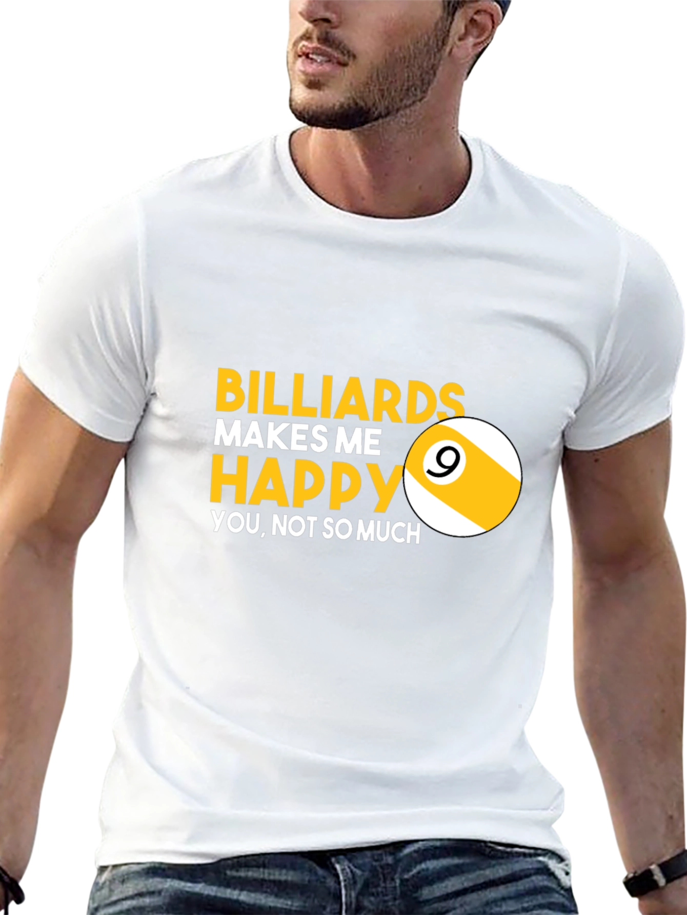 Black Billiards Makes Me Happy T-Shirt view 13