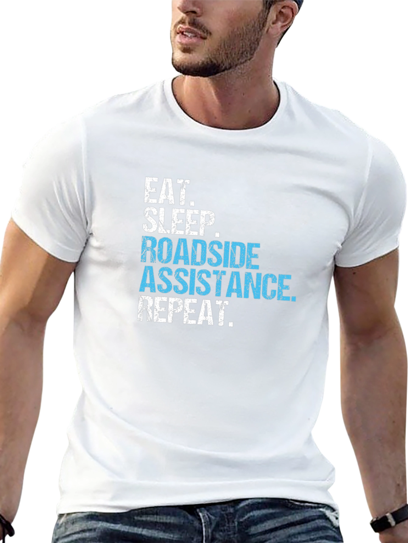 Black Roadside Assistance T-Shirt - Eat Sleep Repeat view 13