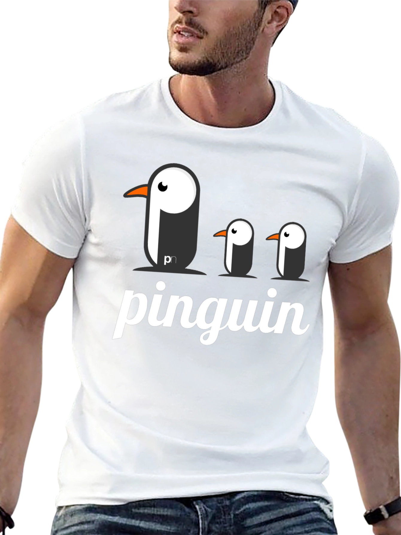 Black Pinguin Graphic T-Shirt - Black Cotton Tee view 13