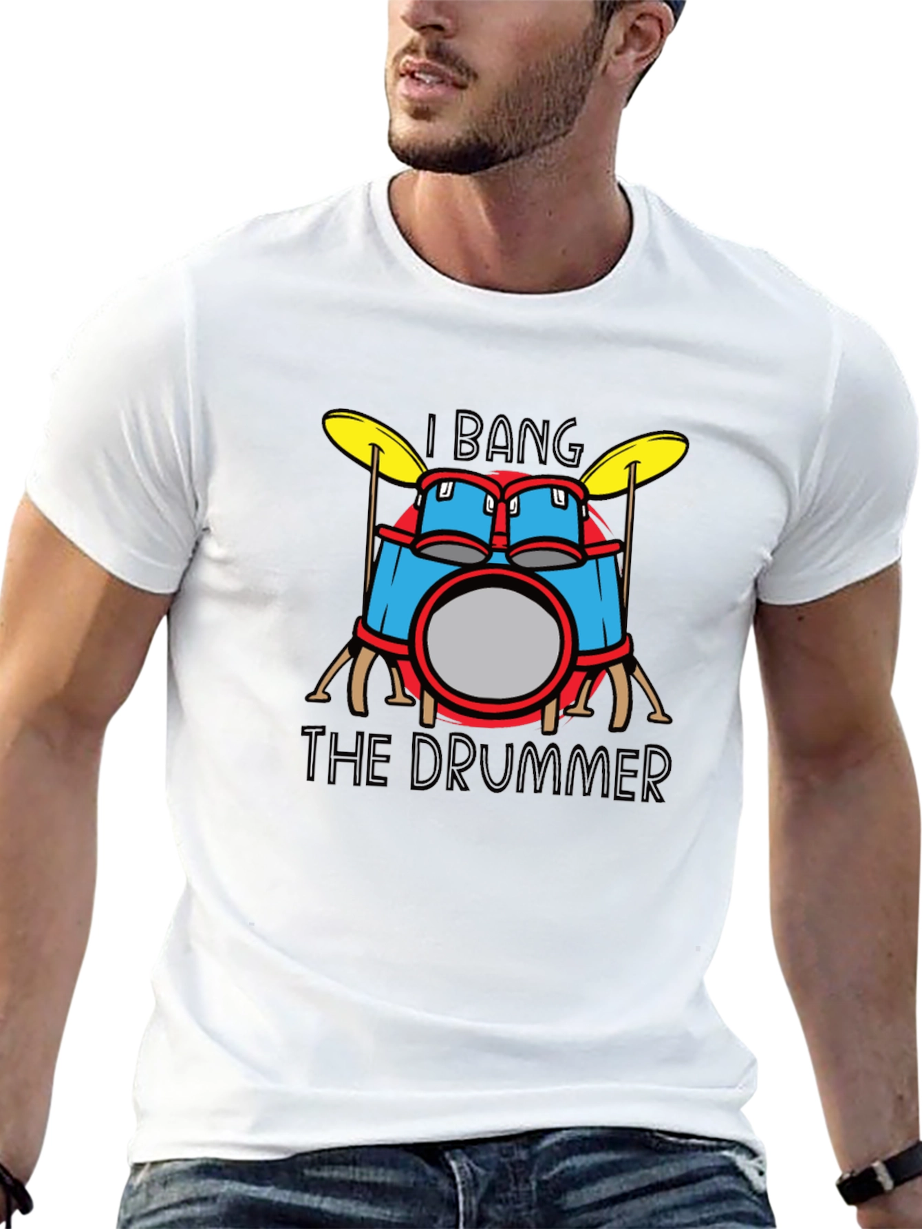 Black I Bang The Drummer T-Shirt - Funny Drum Set Tee view 13