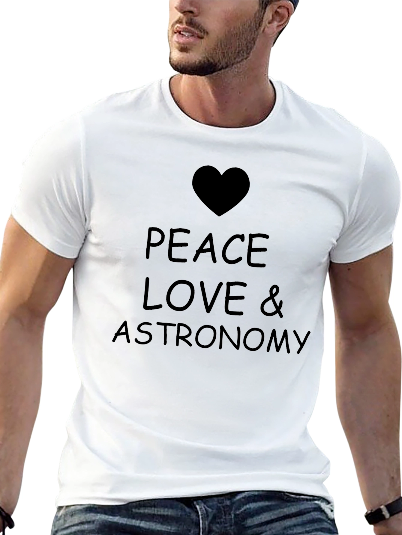 Black Peace Love & Astronomy T-Shirt view 13