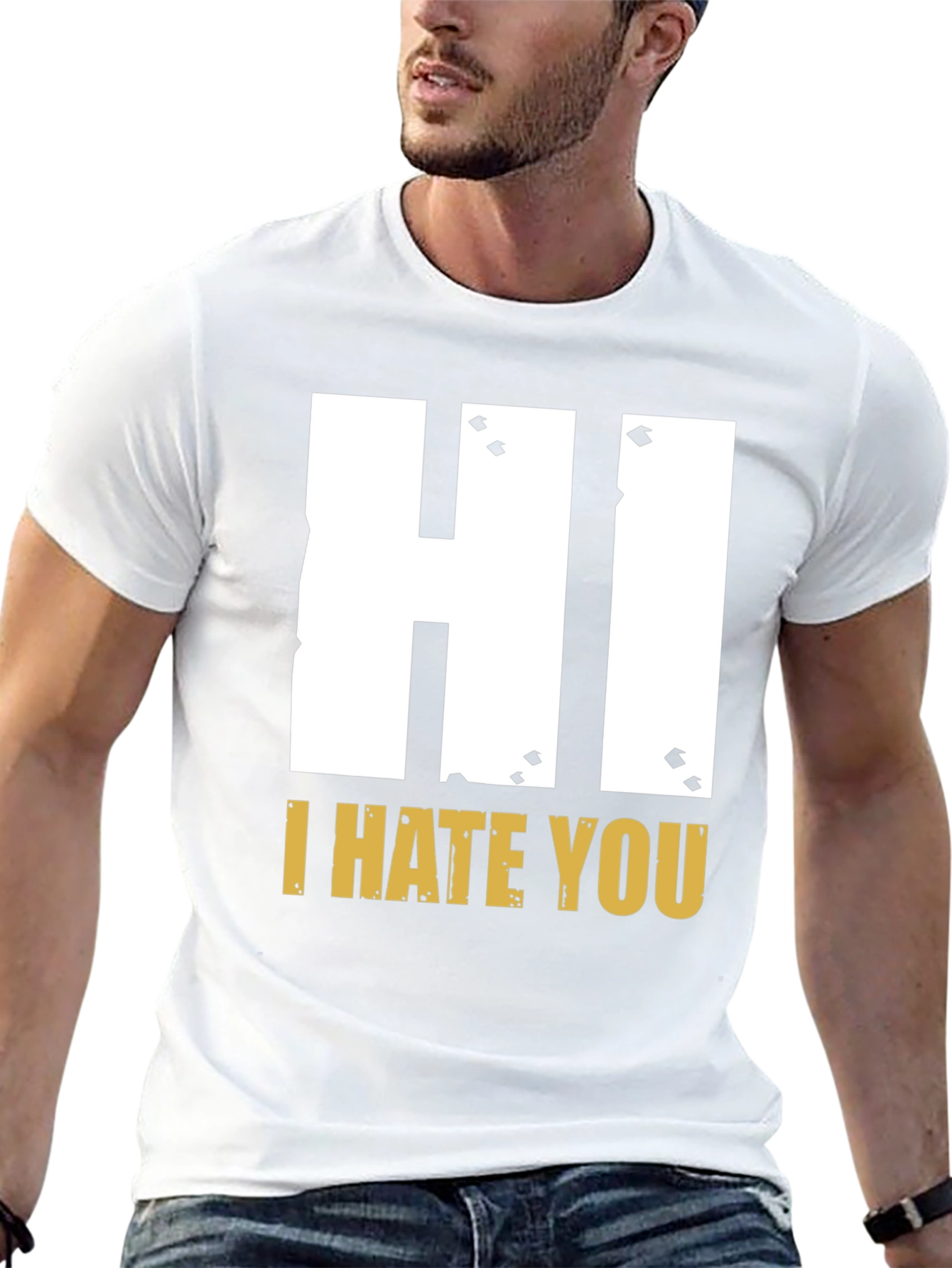 Black Hi I Hate You Graphic T-Shirt - Bold Statement Tee view 13