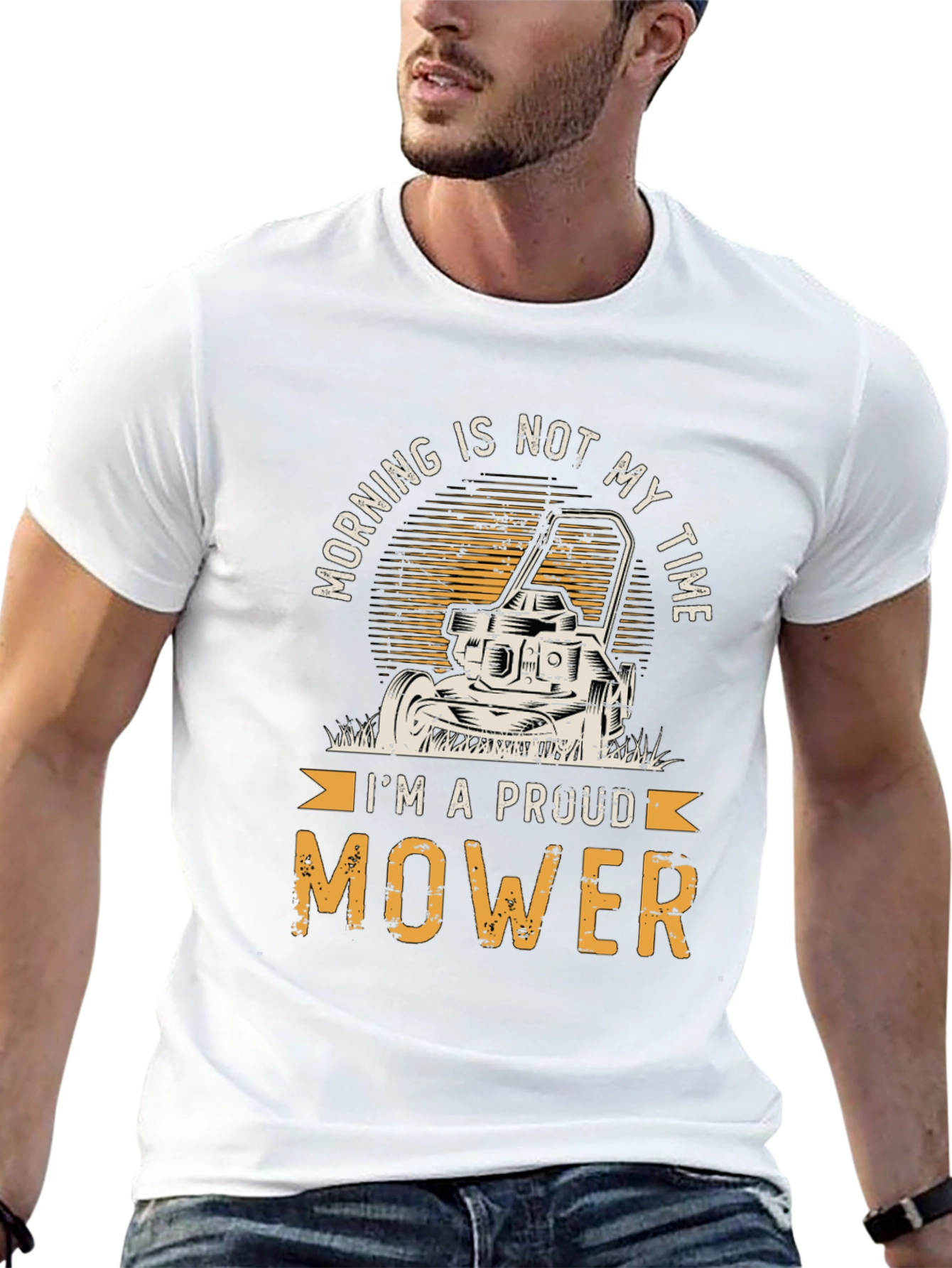 Black Proud Mower T-Shirt - Funny Landscaping Tee view 13