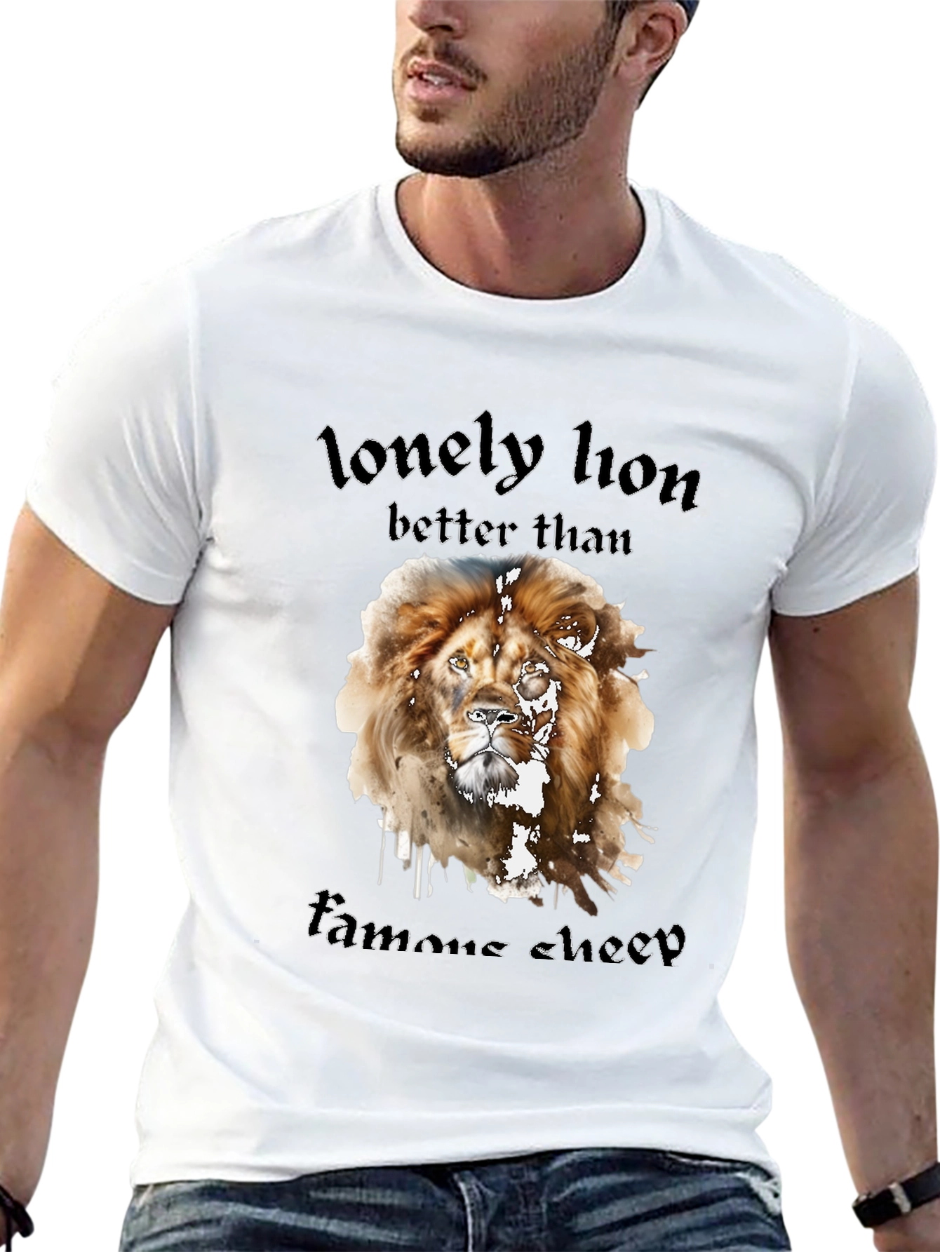 Black Lonely Lion Graphic Tee - Better Than Famous Sheep view 13