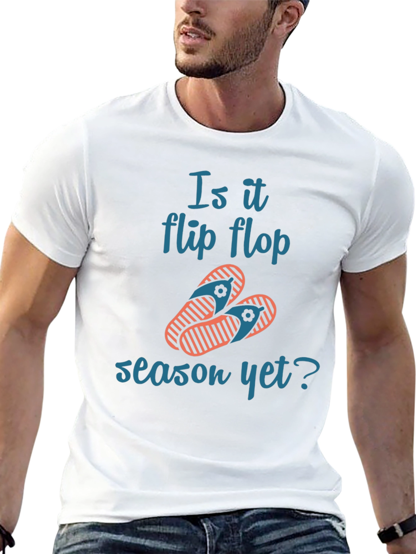 Black Flip Flop Season Tee - Summer Ready T-Shirt view 13