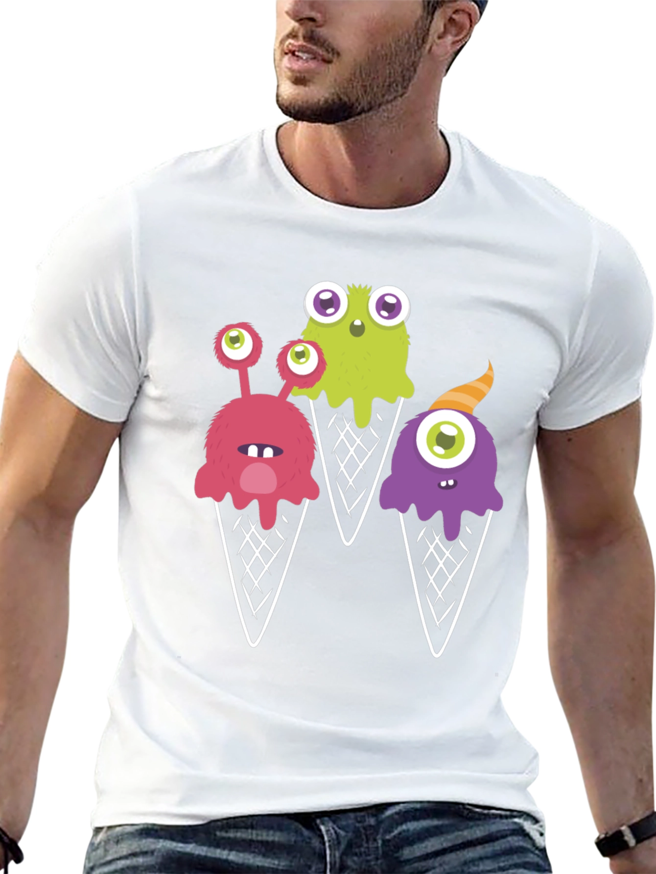 Black Monster Ice Cream T-Shirt - Fun Graphic Tee view 13