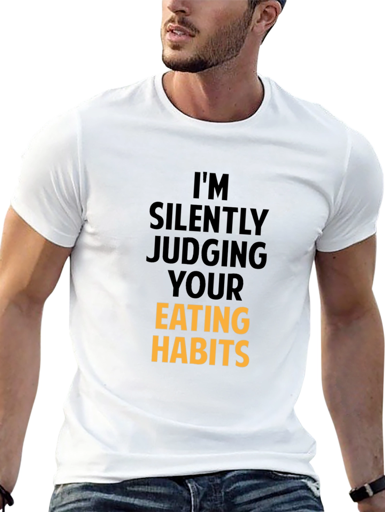 Black Funny Eating Habits Graphic Tee - Black view 13