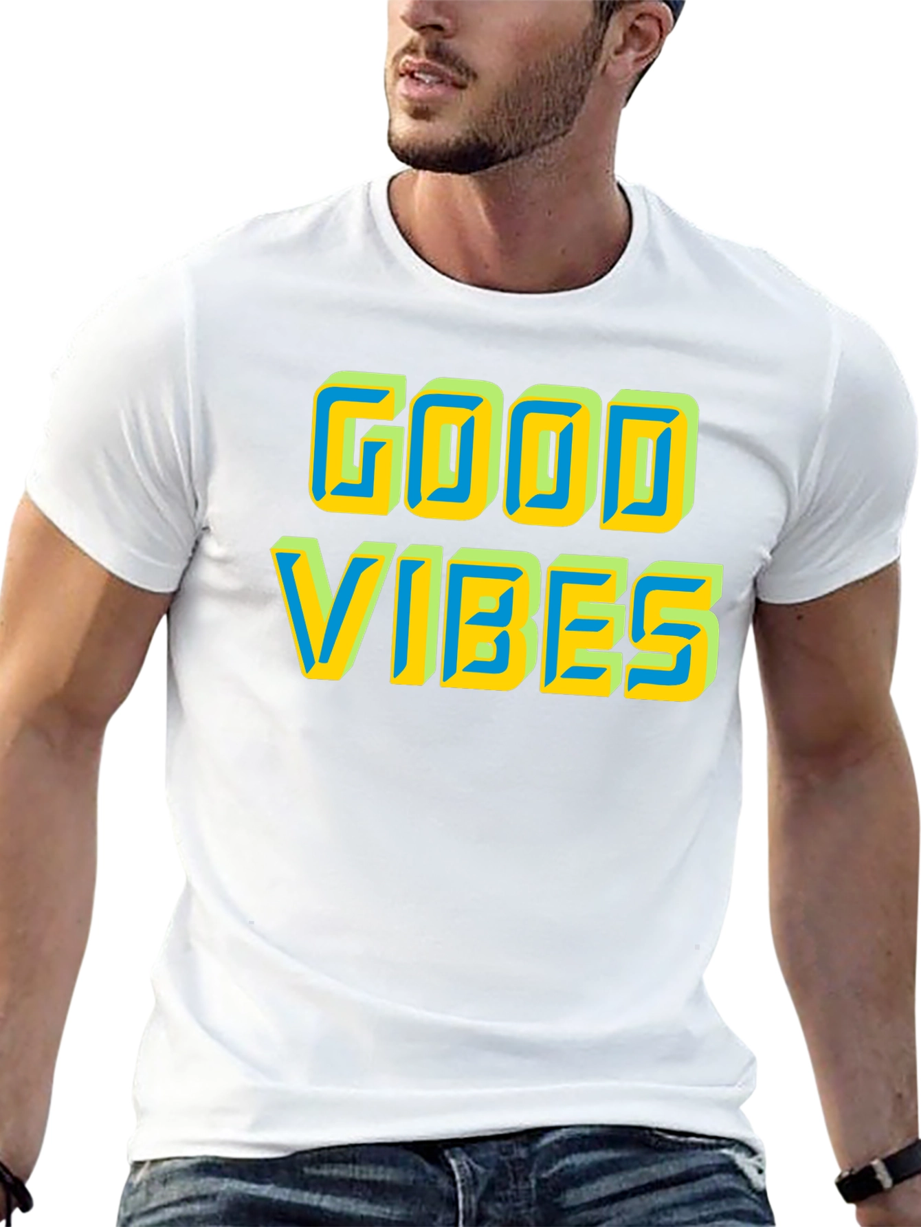 Black Good Vibes Graphic Tee - Positive Energy Shirt view 13