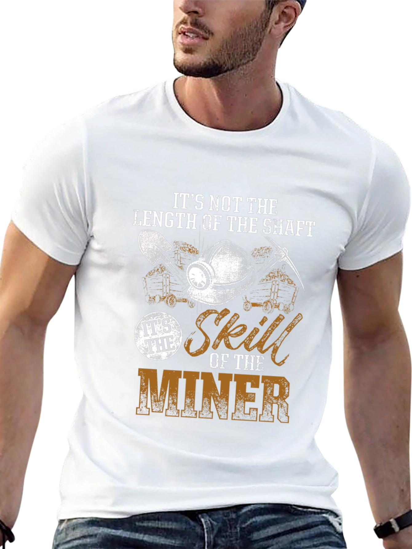 Black Miner Skill Graphic T-Shirt - Length of the Shaft view 13