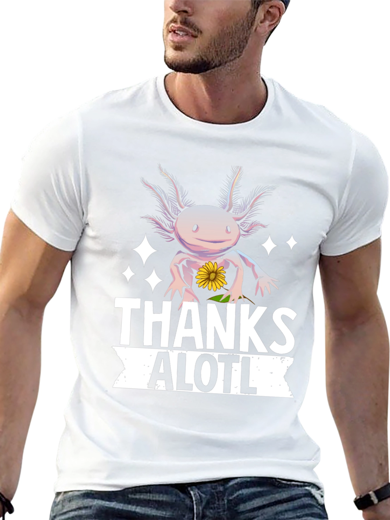 Black Thanks Alotl Axolotl T-Shirt view 13