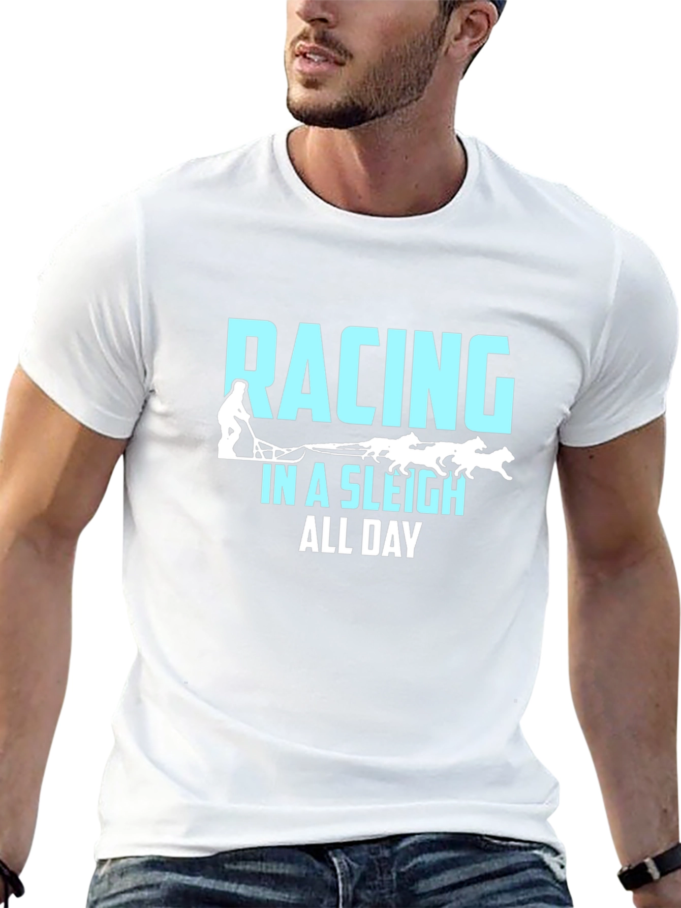 Black Racing in a Sleigh All Day Graphic Tee view 13