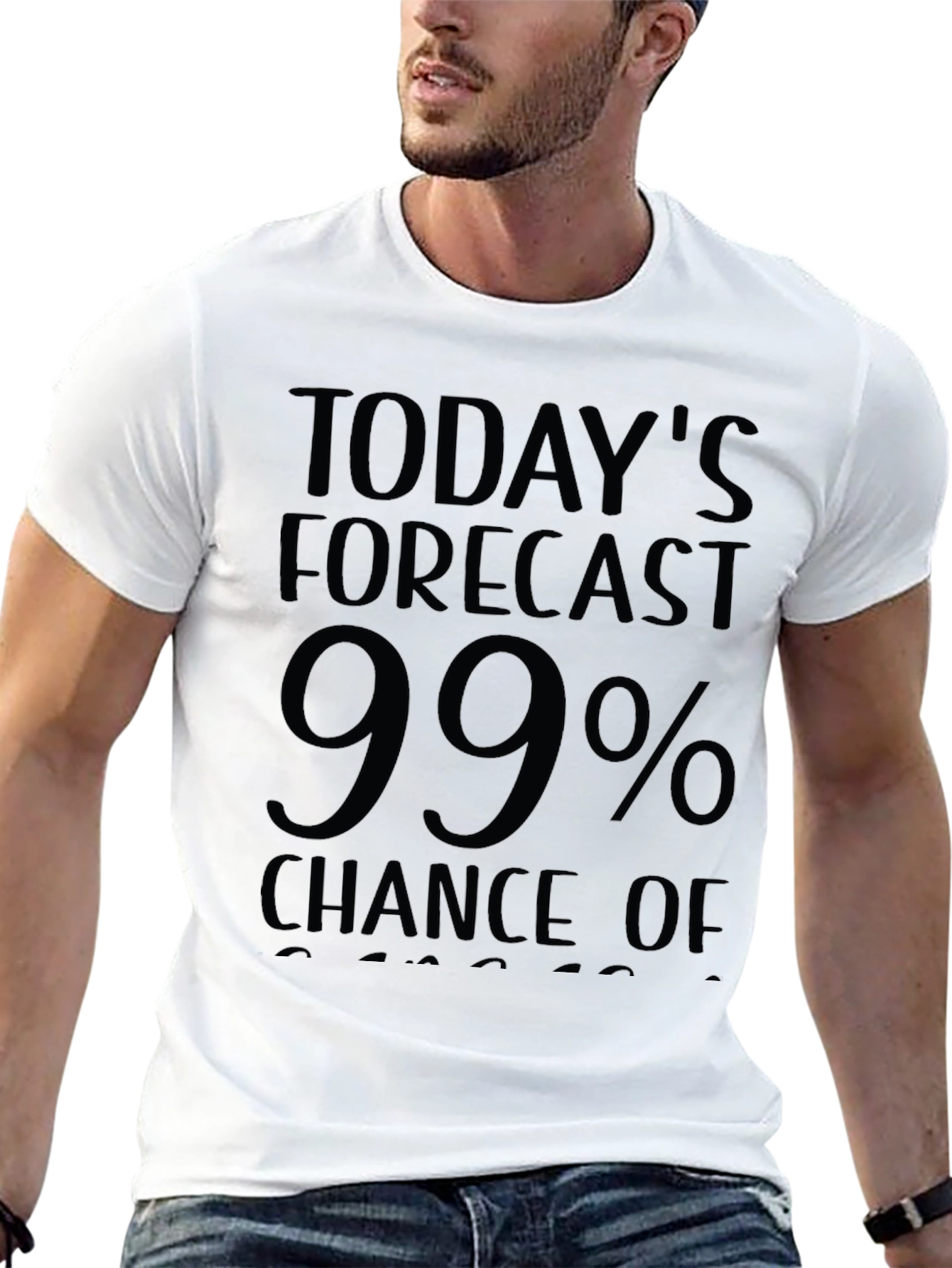 Black Funny Weather Forecast Men's T-Shirt view 13