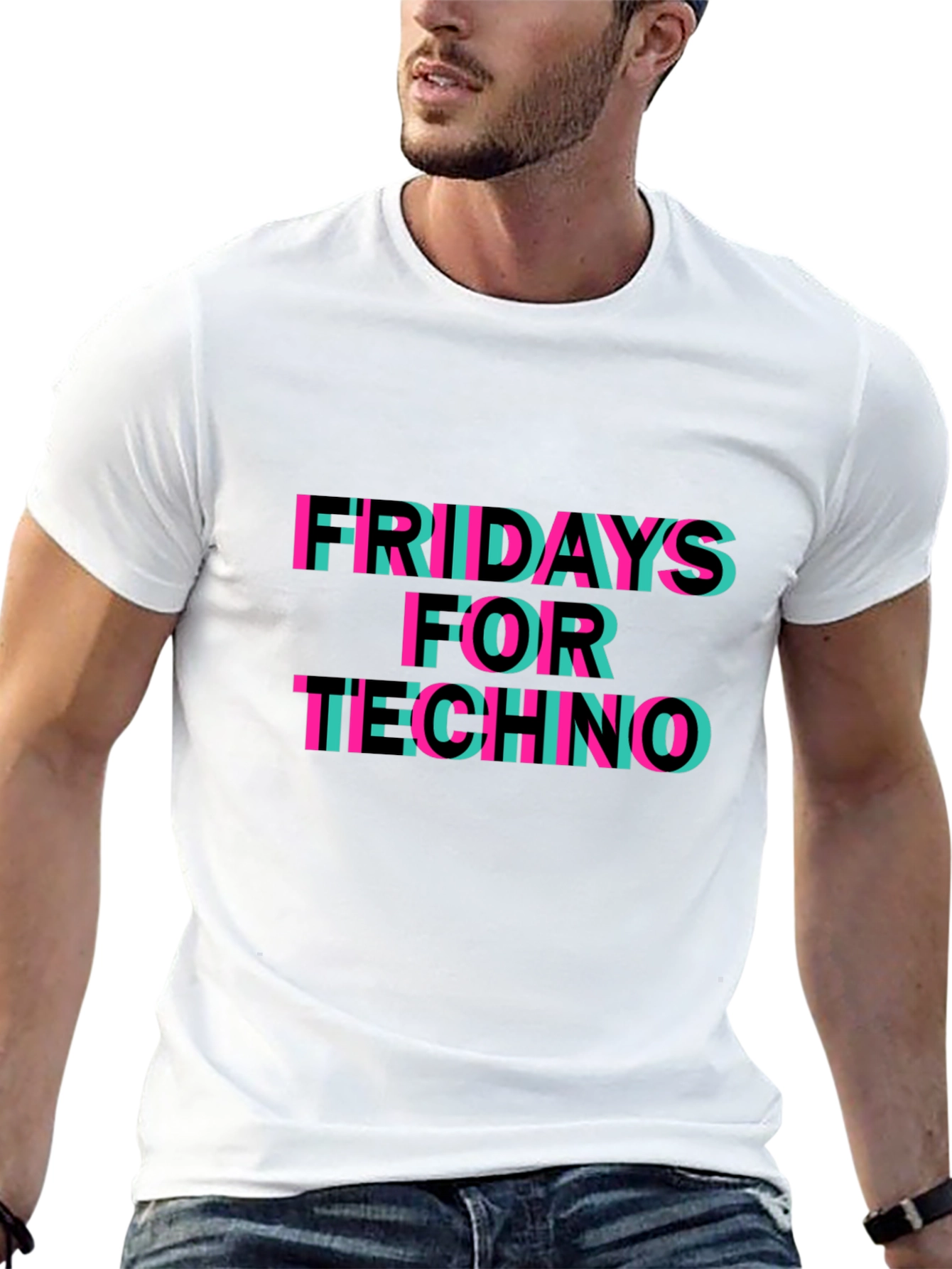Black Fridays For Techno Graphic Tee - Black Cotton T-Shirt view 13