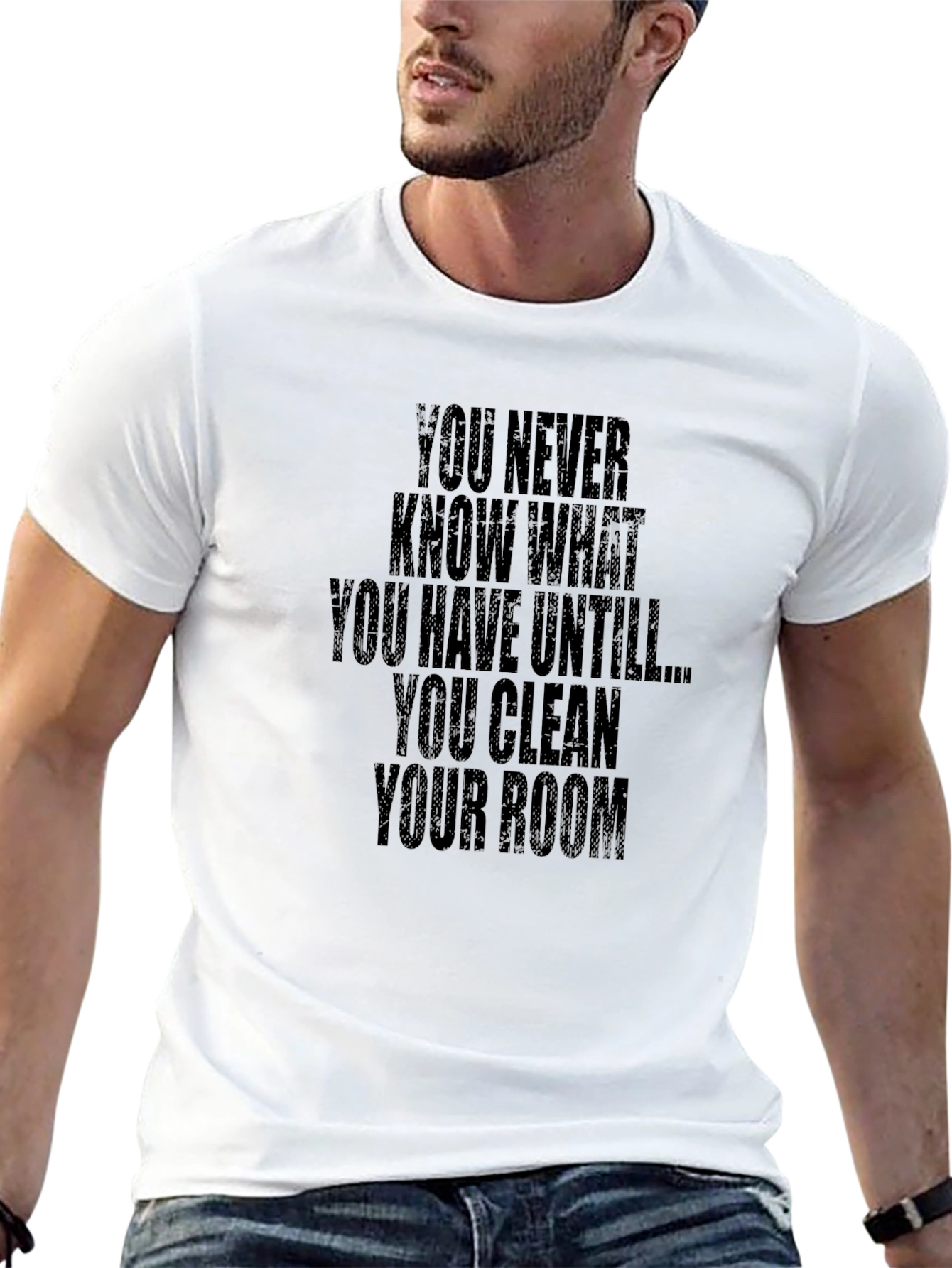 Black Funny Clean Your Room Graphic Tee view 13
