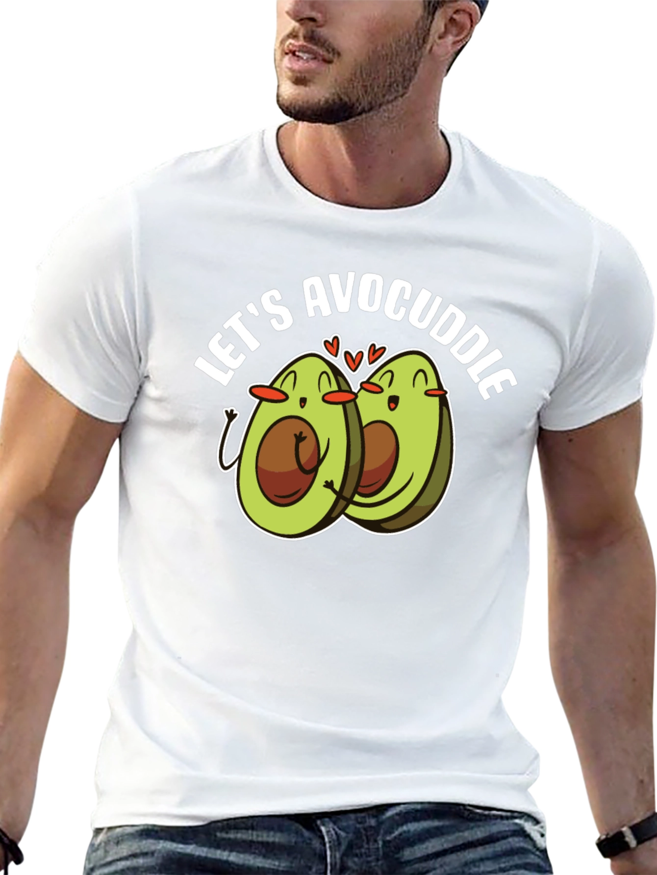 Black Avocado Cuddle T-Shirt - Cute Foodie Tee view 13