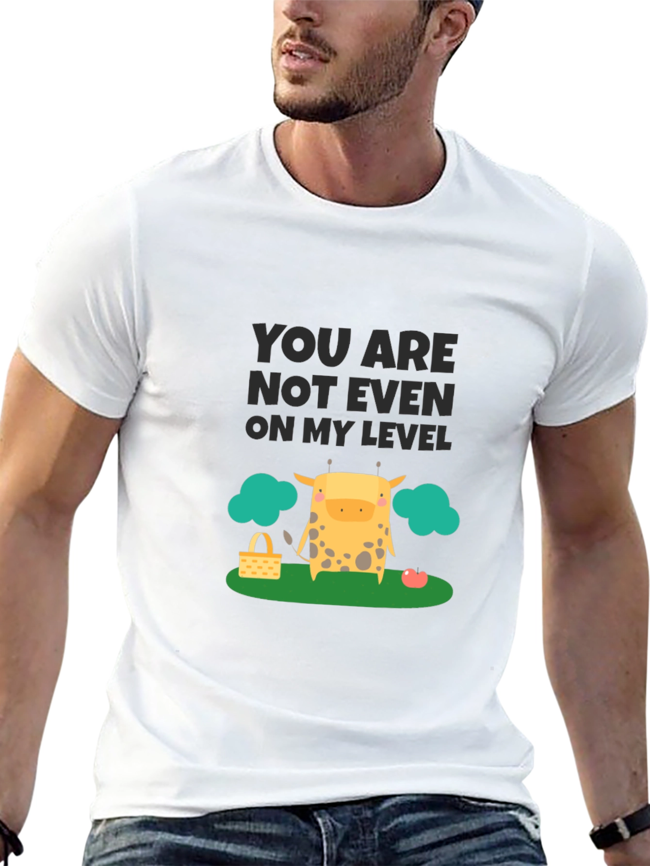 Black You're Not On My Level Giraffe T-Shirt view 13