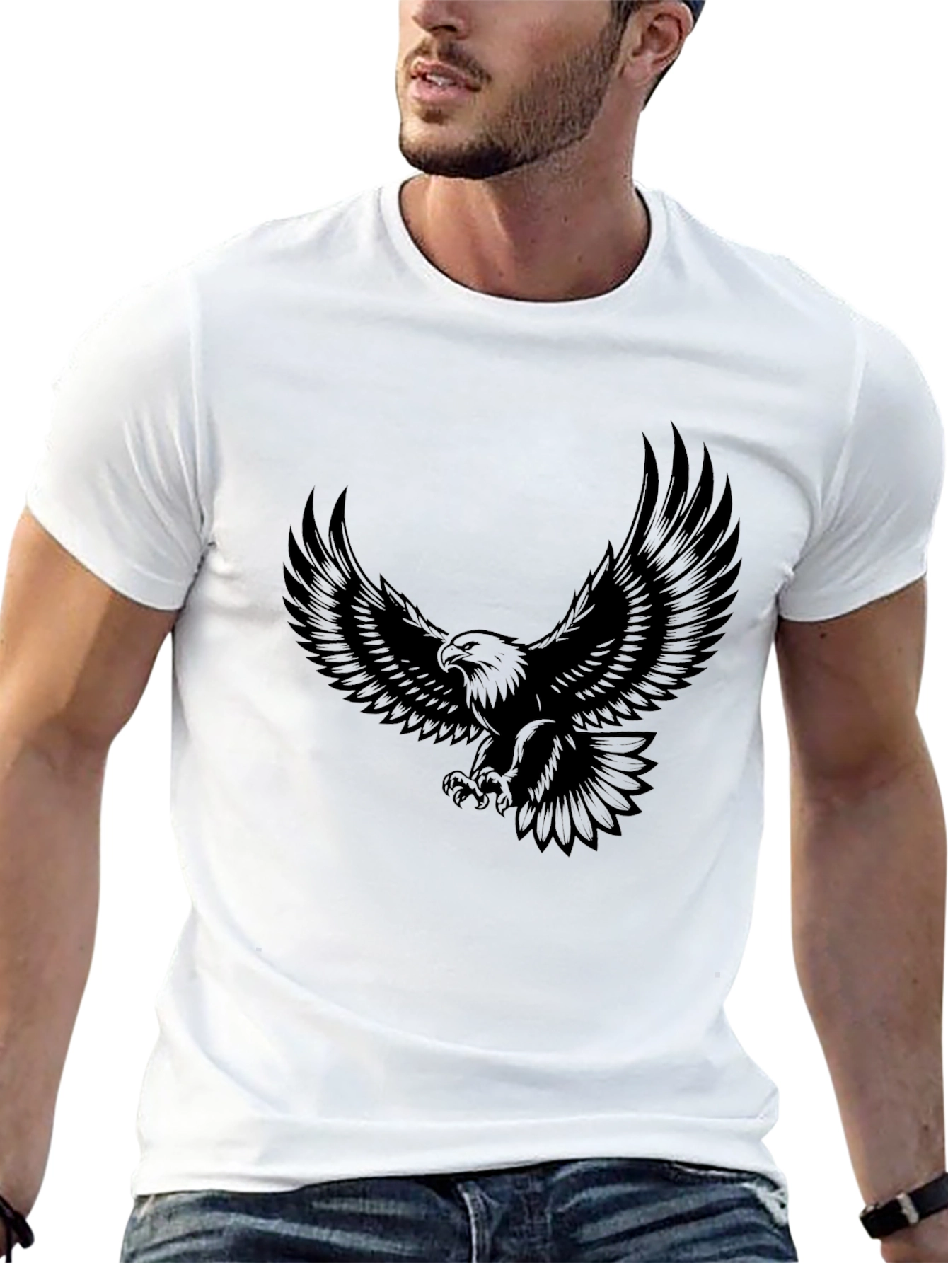 Black Eagle Graphic Black T-Shirt - Bold Design view 13