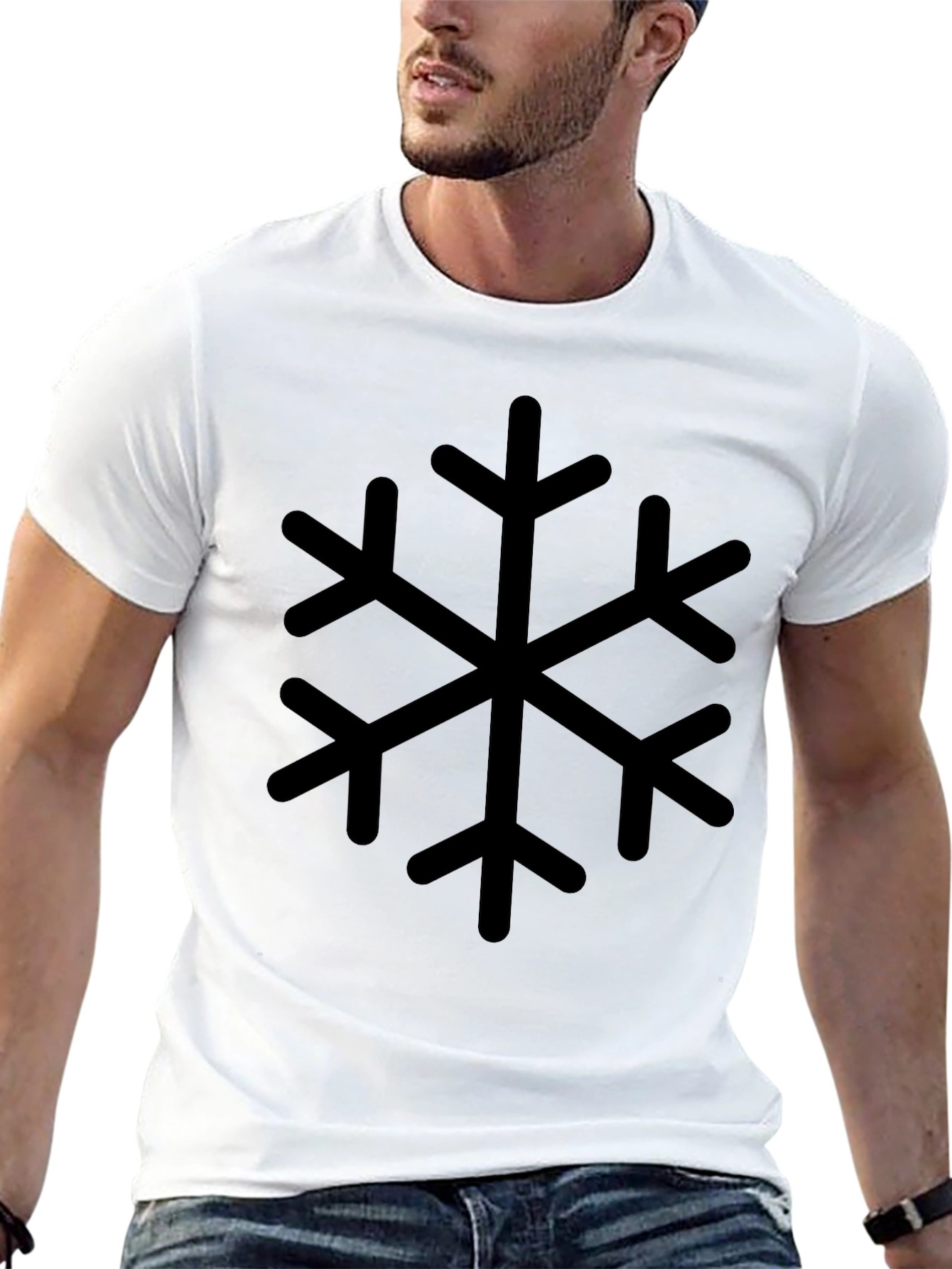 Black Snowflake Graphic Black T-Shirt view 13