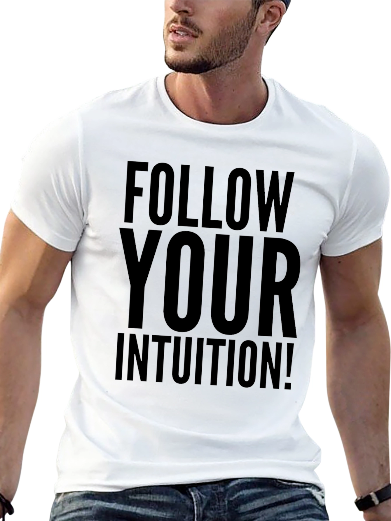 Black Follow Your Intuition T-Shirt - Motivational Graphic Tee view 13