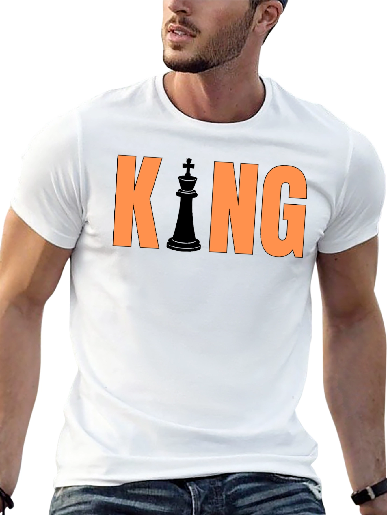 Black King Chess Piece Graphic T-Shirt - Black view 13