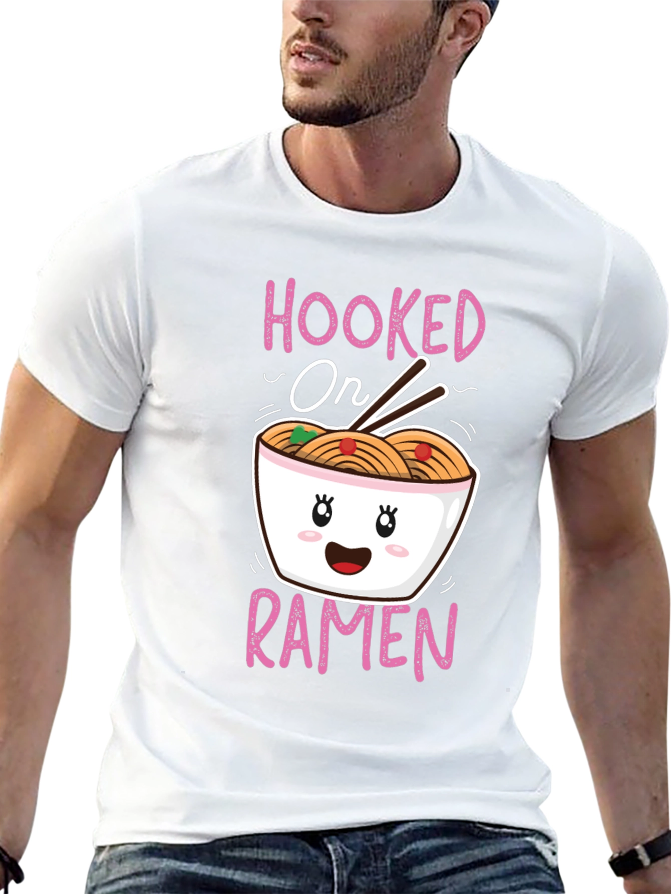 Black Hooked on Ramen Graphic T-Shirt - Cute Kawaii Style view 13