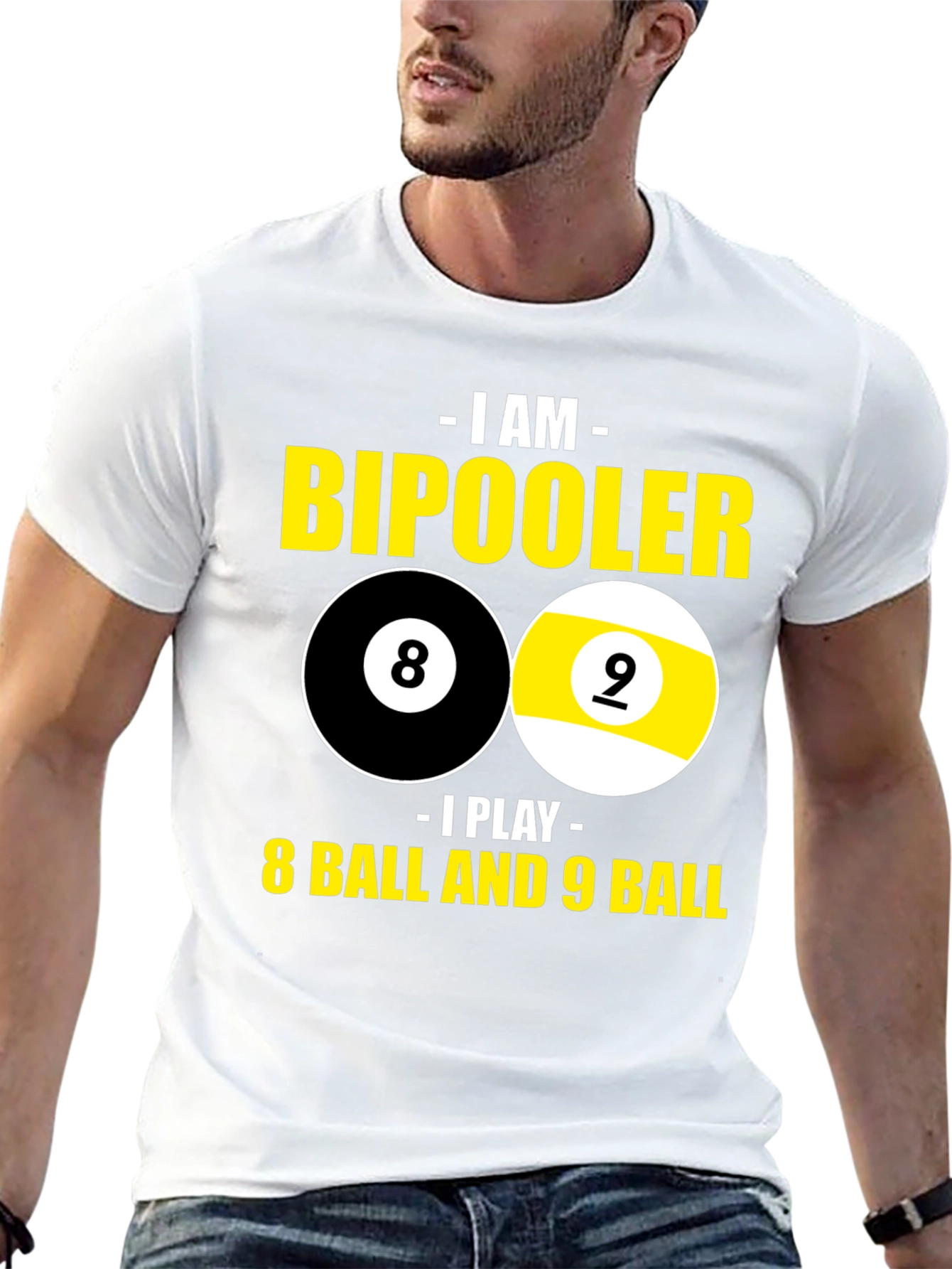 Black Bipooler 8 Ball & 9 Ball Graphic T-Shirt view 13