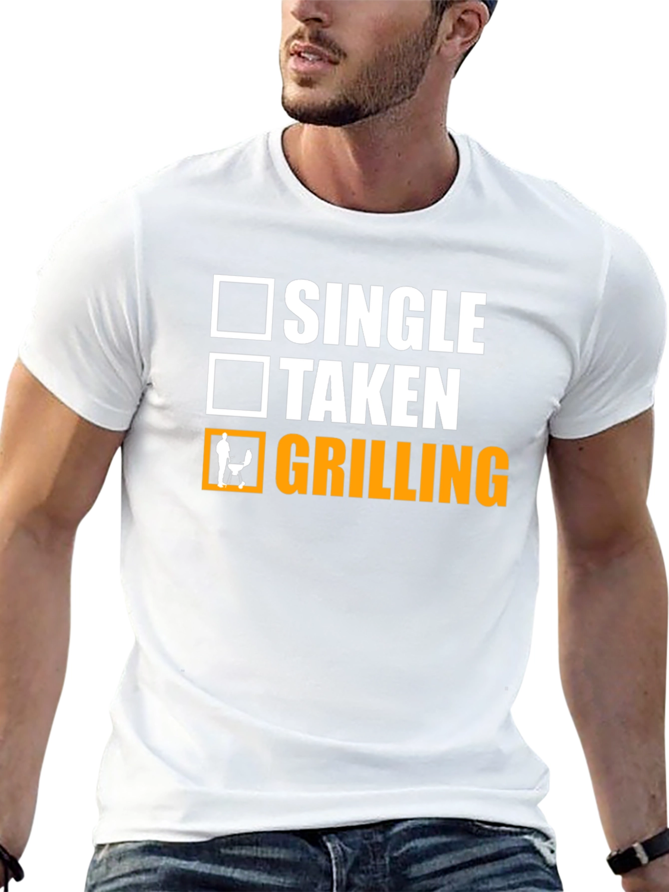 Black Grilling Status T-Shirt - Single Taken BBQ Funny Tee view 13