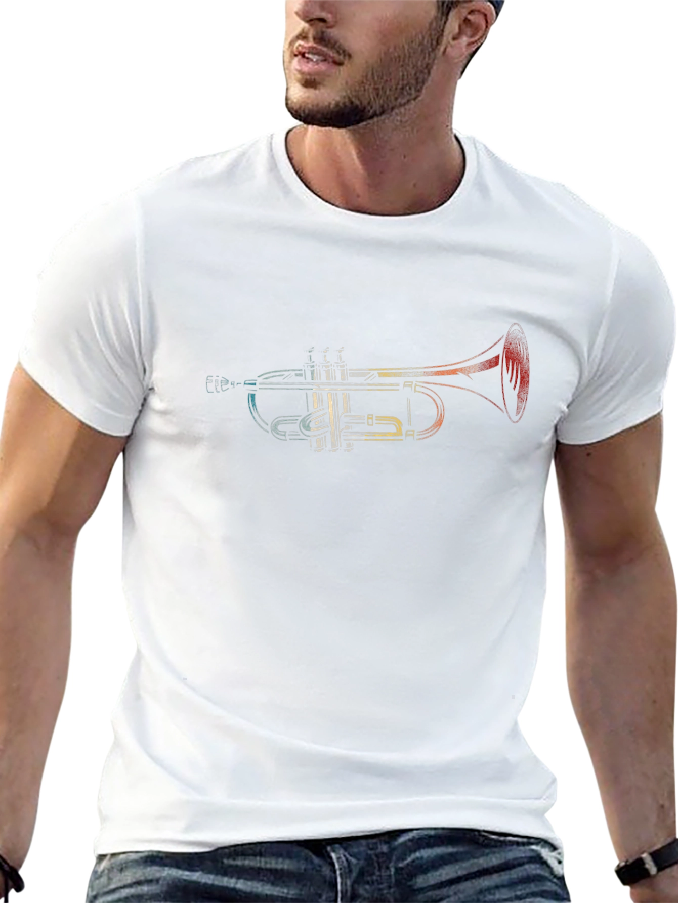 Retro Trumpet Graphic Tee - Music Lover Shirt - 13