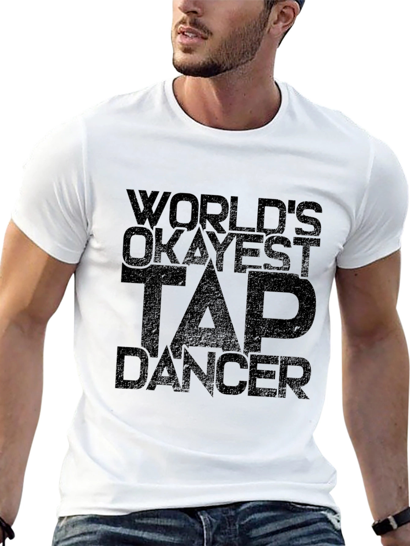 Black World's Okayest Tap Dancer Black T-Shirt view 13