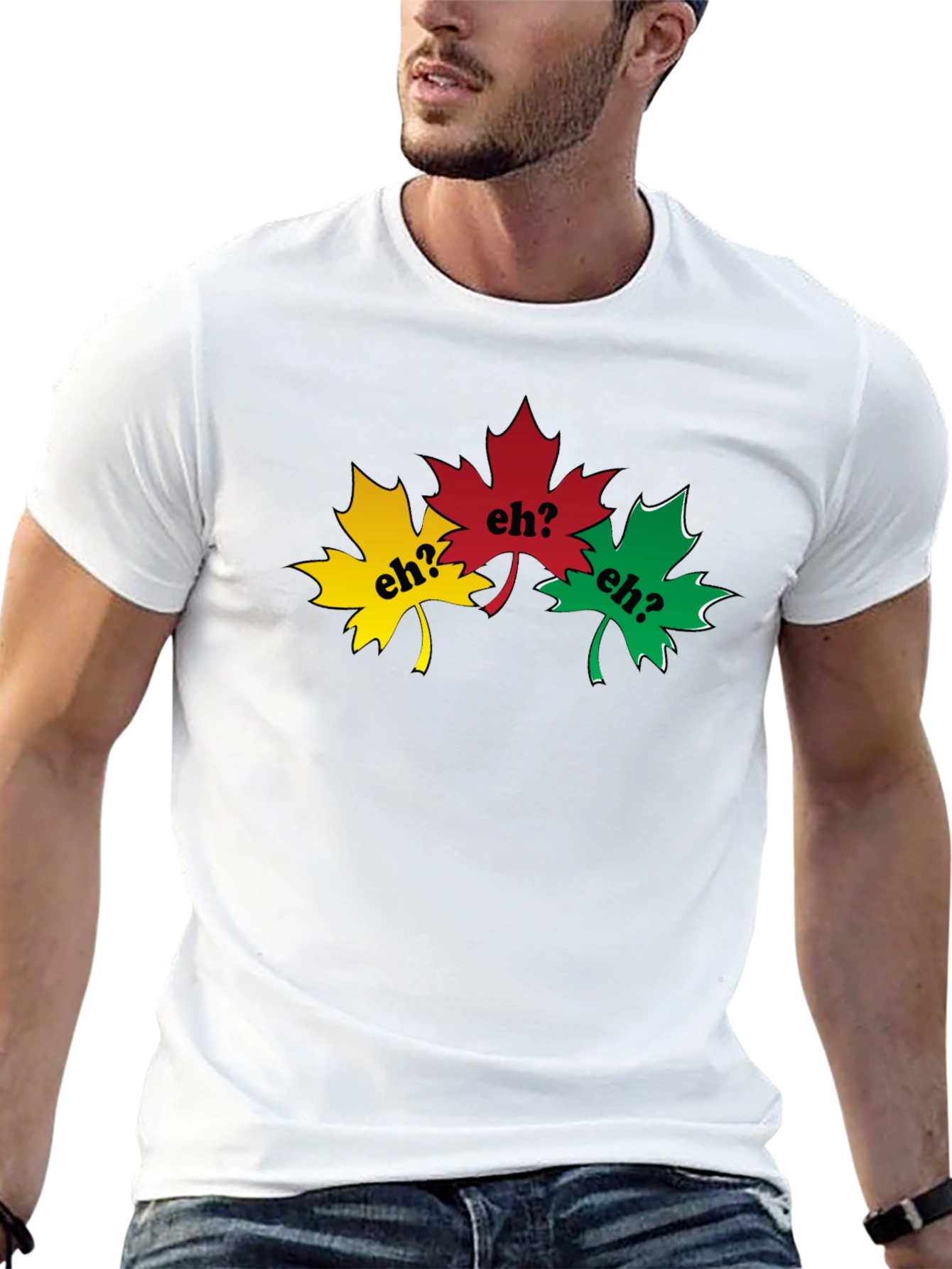 Black Canadian Eh? T-Shirt - Maple Leaf Design view 13