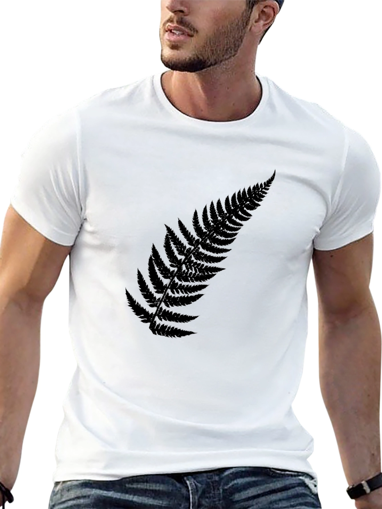 Black Black Fern Leaf T-Shirt - Casual Style view 13