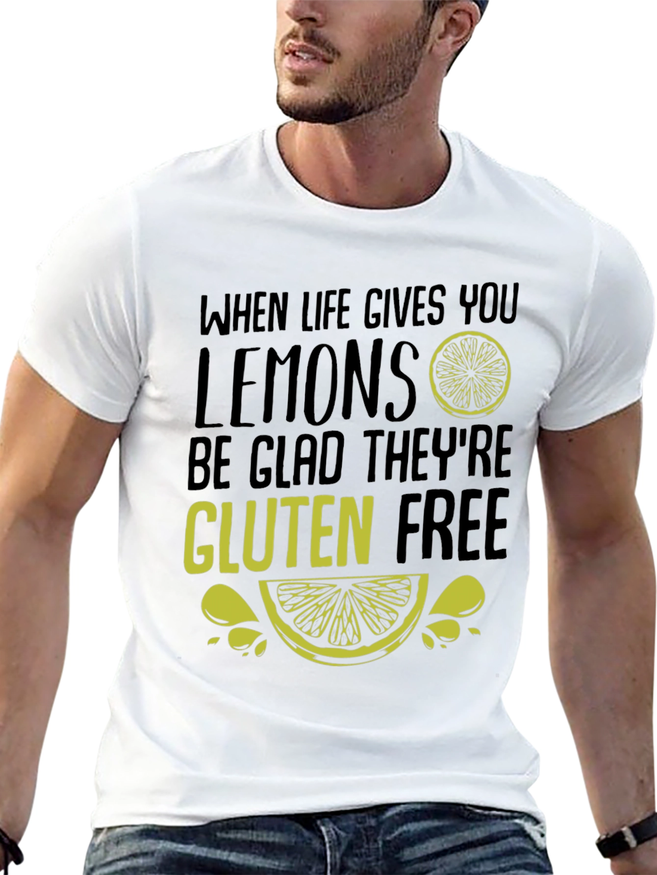 Black Funny Gluten-Free Lemon Graphic Tee view 13