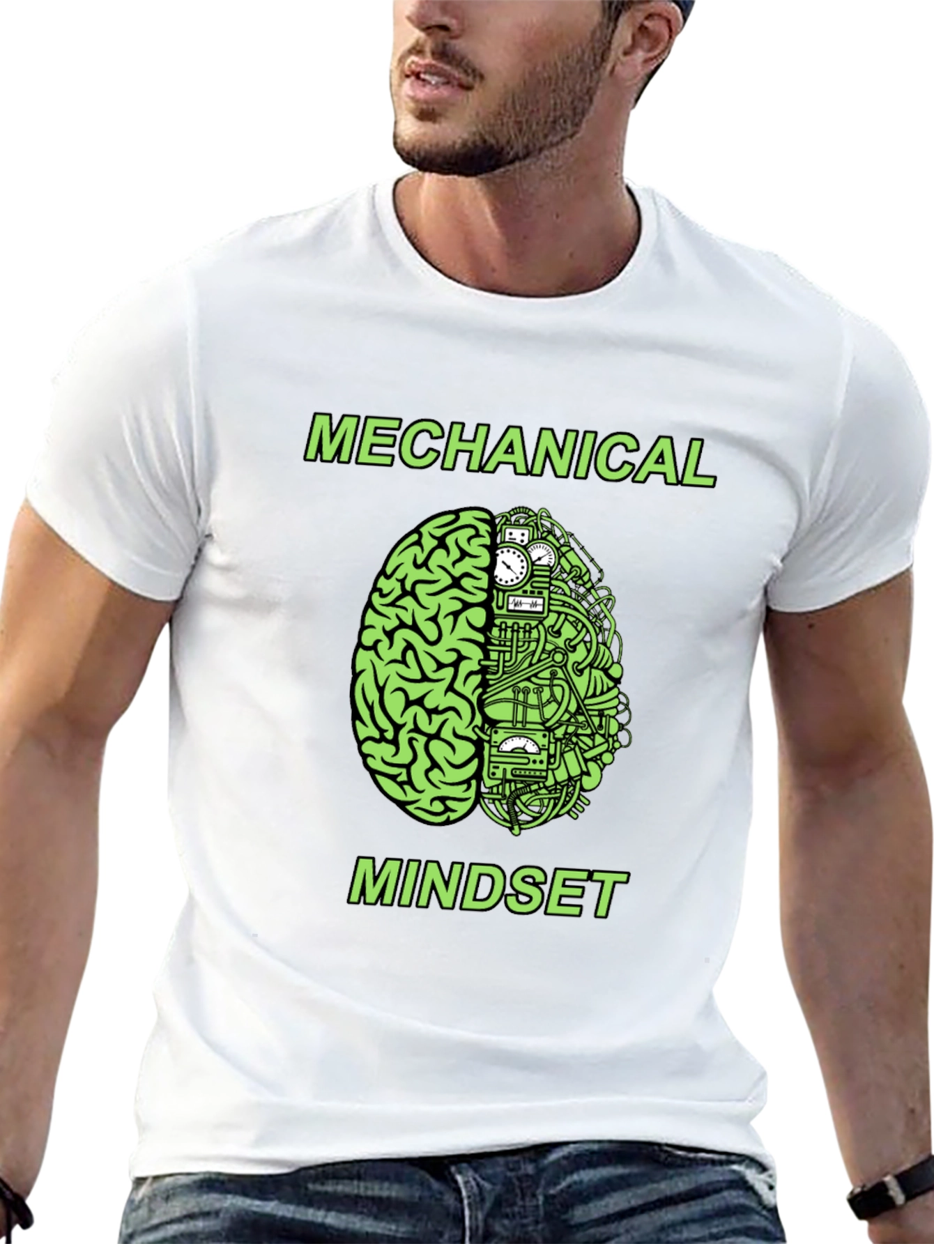 Black Mechanical Mindset Graphic T-Shirt view 13