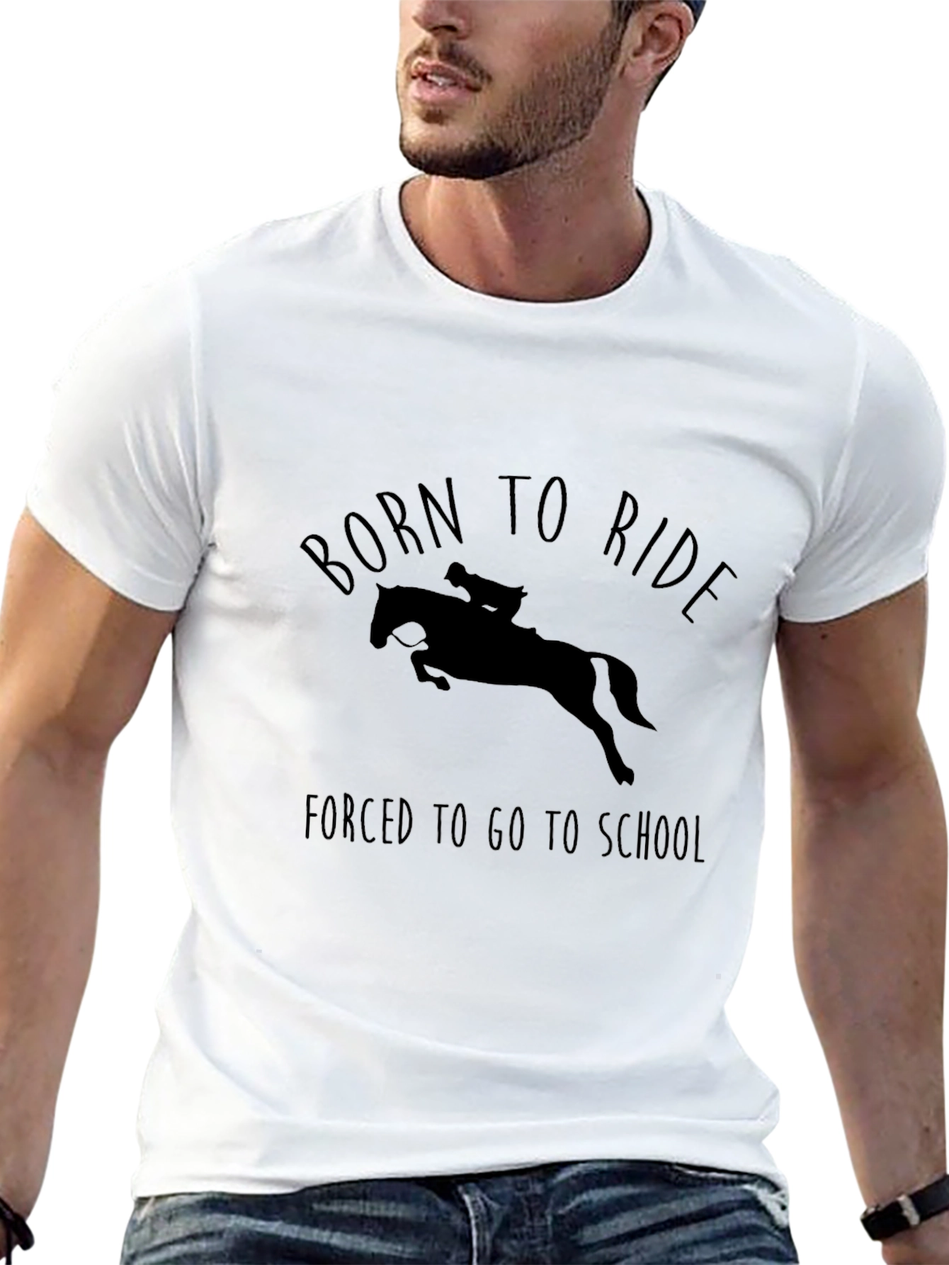 Black Born to Ride T-Shirt - Equestrian Lover Tee view 13