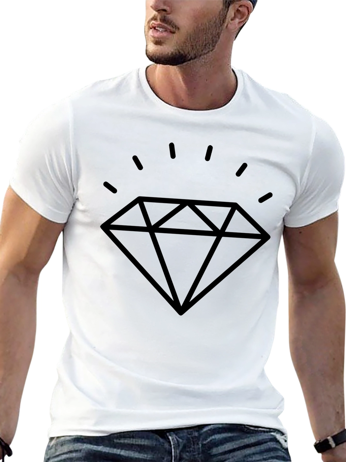 Diamond Graphic Black T-Shirt | Stylish Men's Tee - 13
