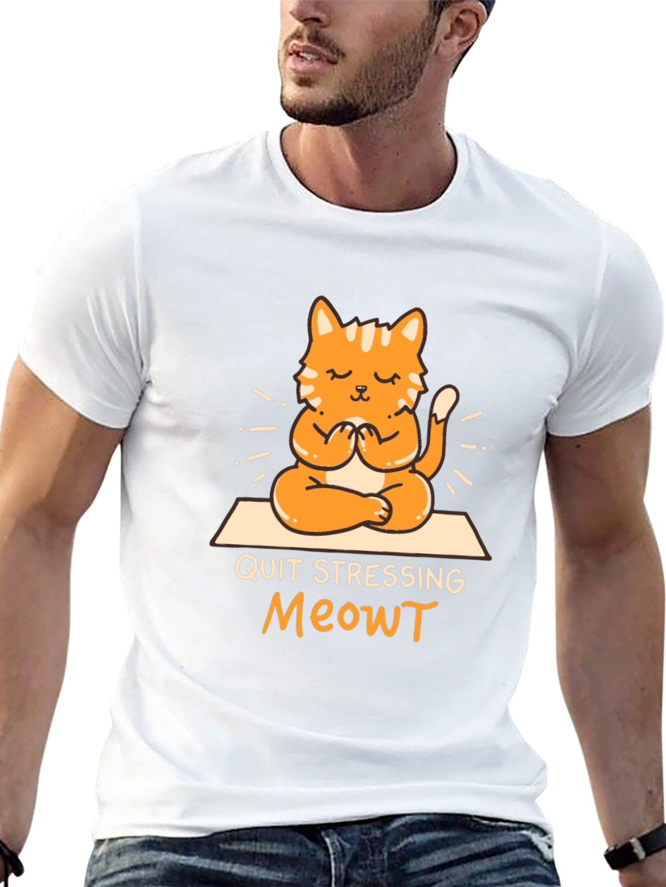 Black Quit Stressing Meowt T-Shirt view 13