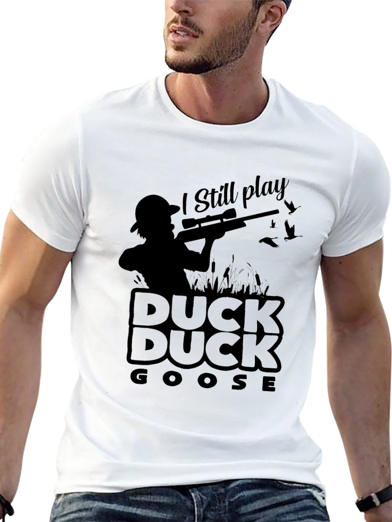 Black Duck Duck Goose T-Shirt - Hunting Humor Tee view 13