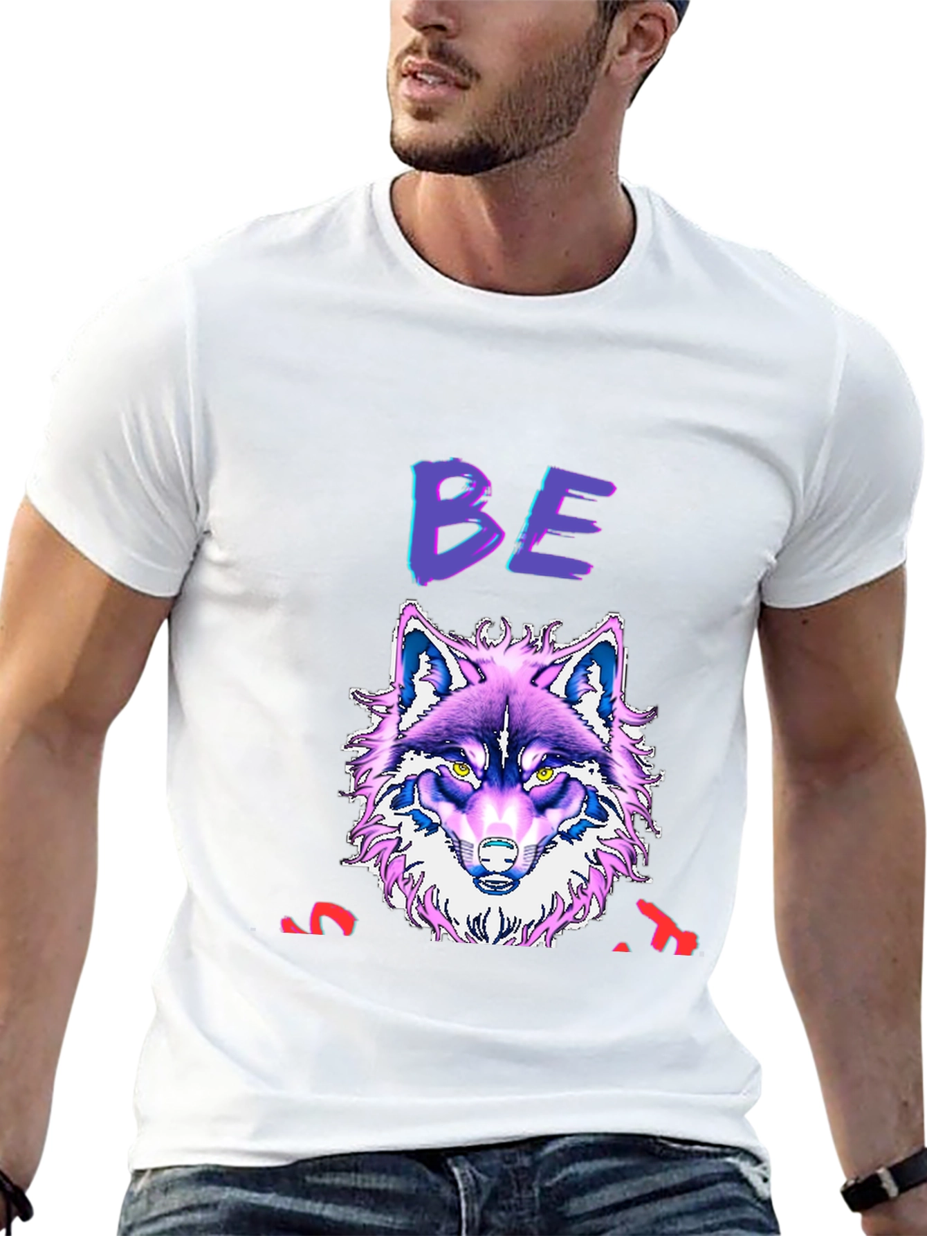 Black Wolf Graphic Print T-Shirt - Bold, Unique Design view 13